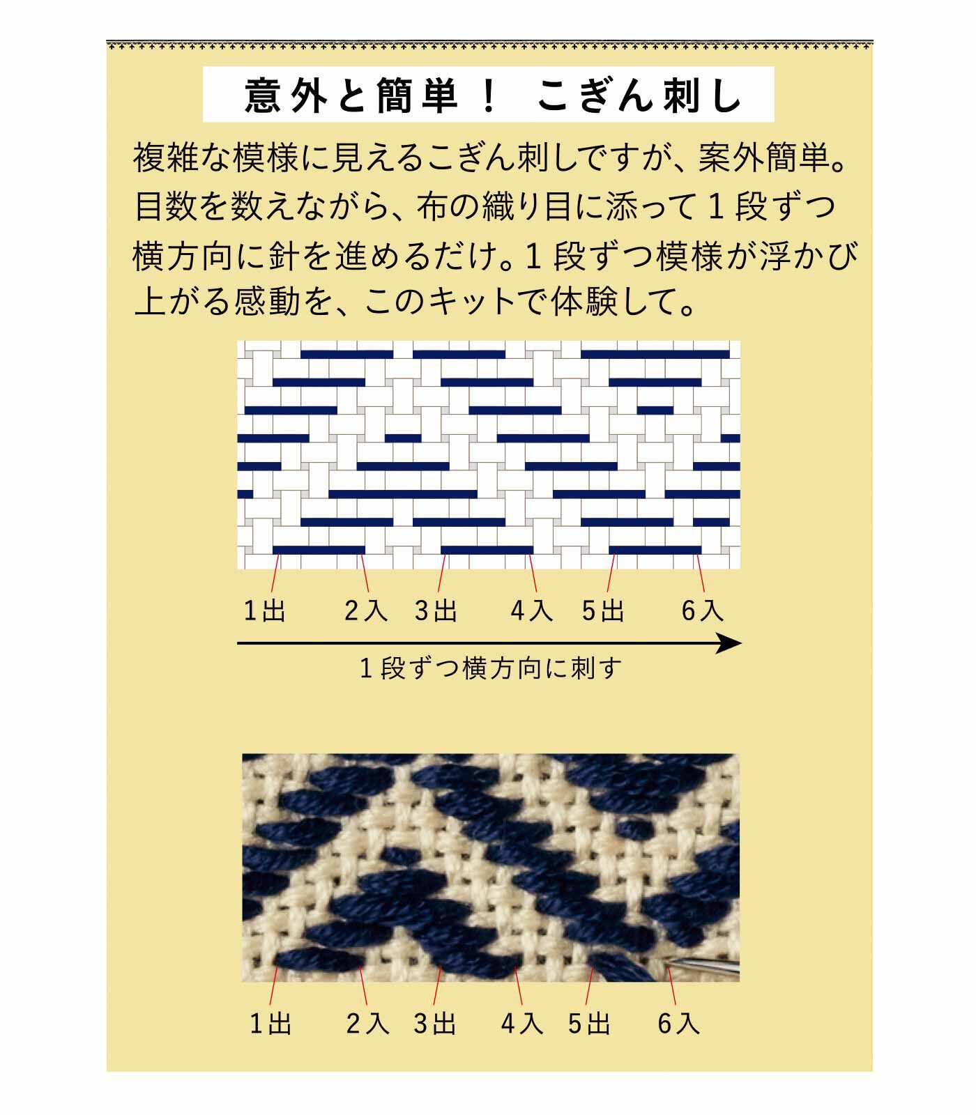 Couturier|少しずつ浮かび上がる模様が素敵 こぎん刺しサンプラーの会