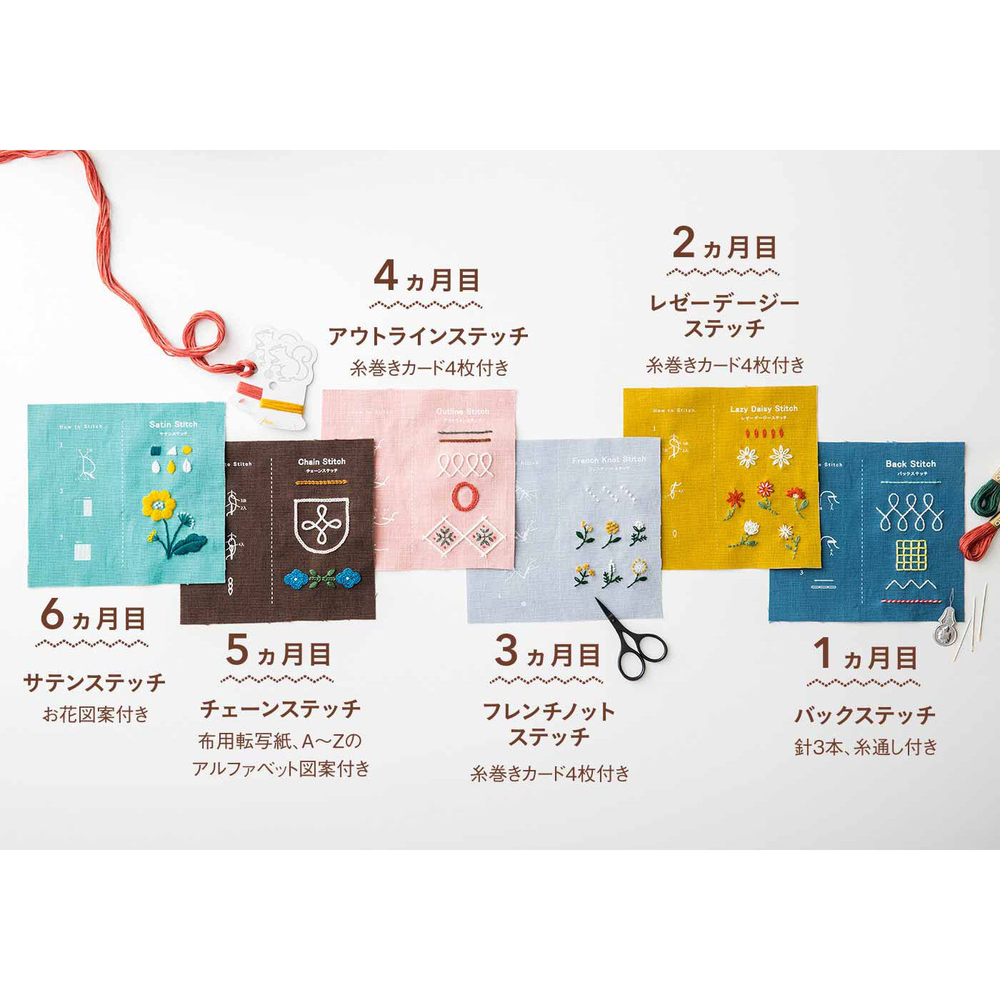 Couturier|【初回特別価格　6回エントリー】ひとつのステッチから始める 刺しゅうてとりあしとりレッスンの会