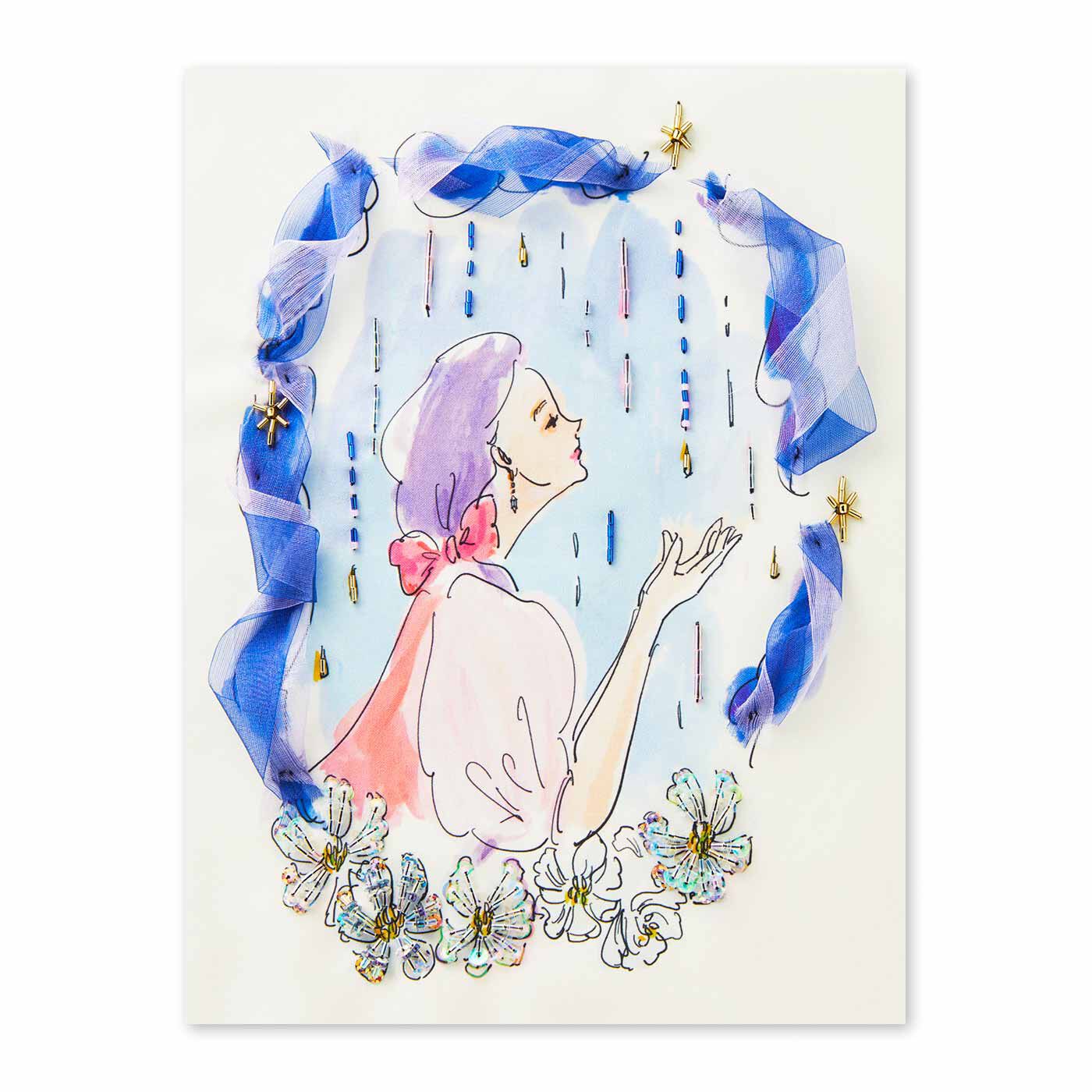 Couturier|【タイプが選べる】ファッション誌の挿し絵みたい　スパンコールとビーズのデコ刺しゅう|2：rainy