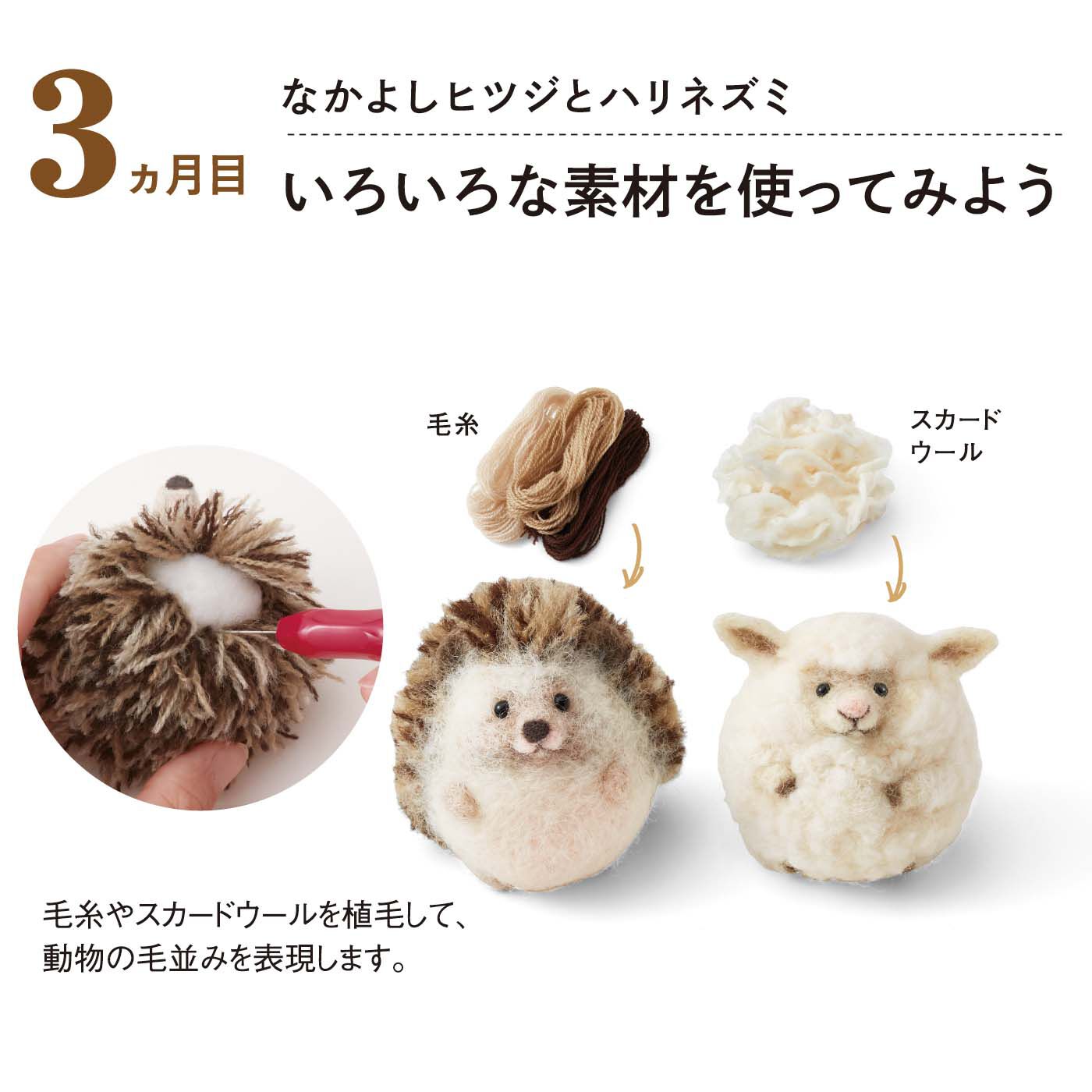 Couturier|【初回特別価格　6回エントリー】おはなしが聞こえてきそう♪　ニードルフェルトで作る動物たち「はじめてさんのきほんのき」の会