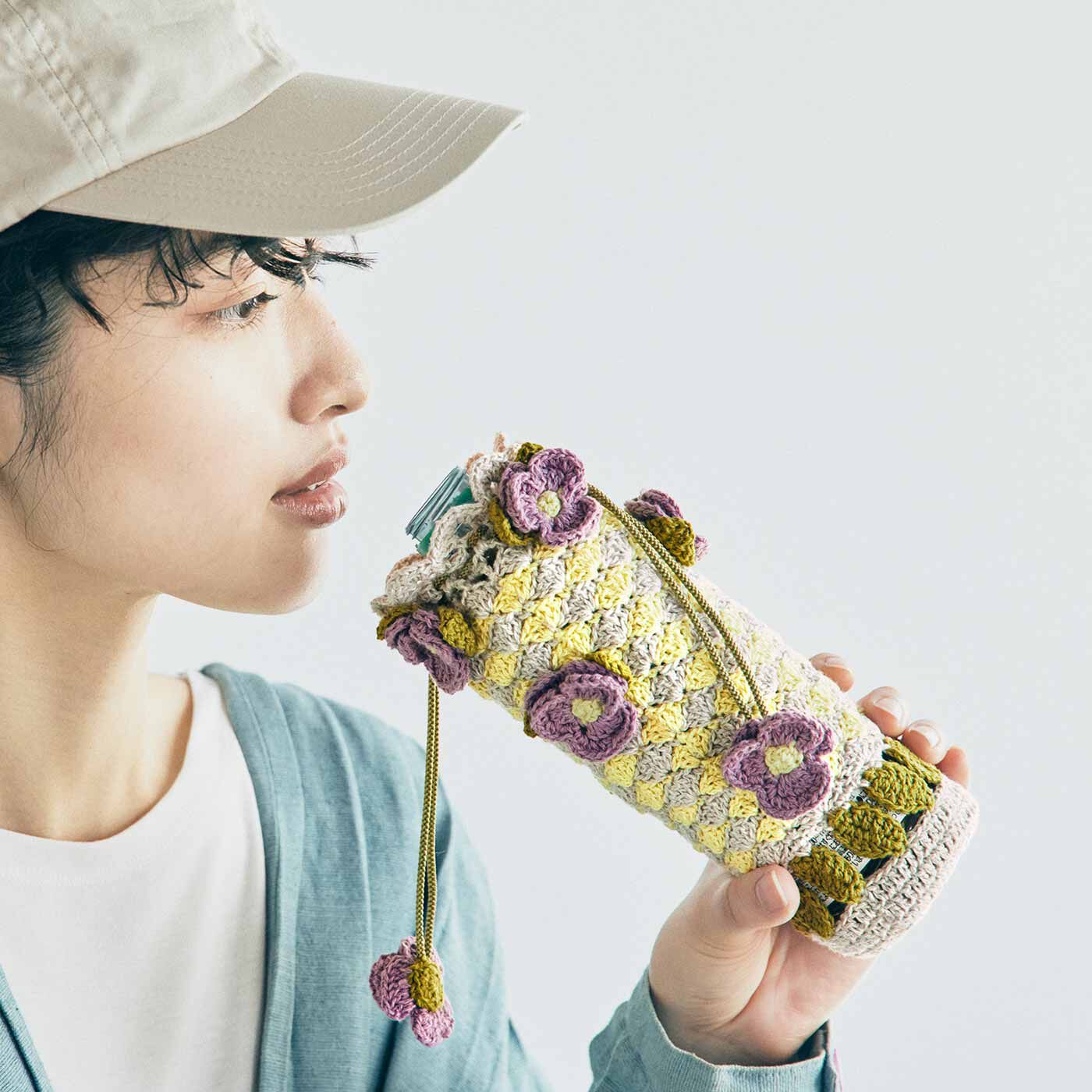 Couturier|かぎ針編みで花を咲かせる コットン糸のボトルカバーの会