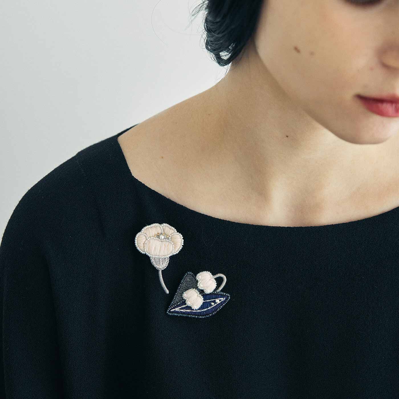 Couturier|きらりふわりやさしく咲いた お花の刺しゅうブローチの会