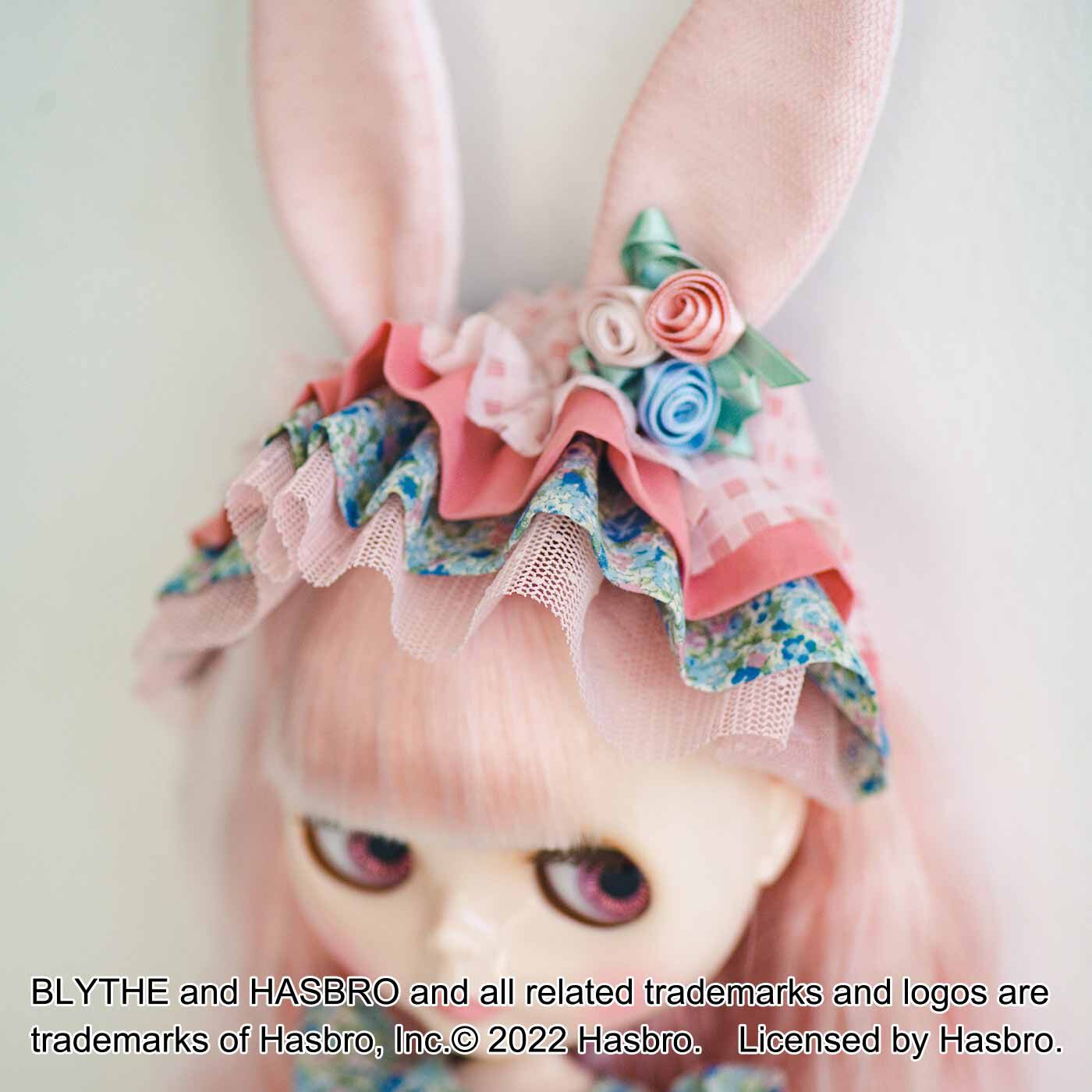 Couturier[クチュリエ]|うさ耳とフリルがかわいい ドール用花柄のコスチュームとヘッドドレスのキット|フリルたっぷりのうさ耳ヘッドドレスはイースター仕様です！