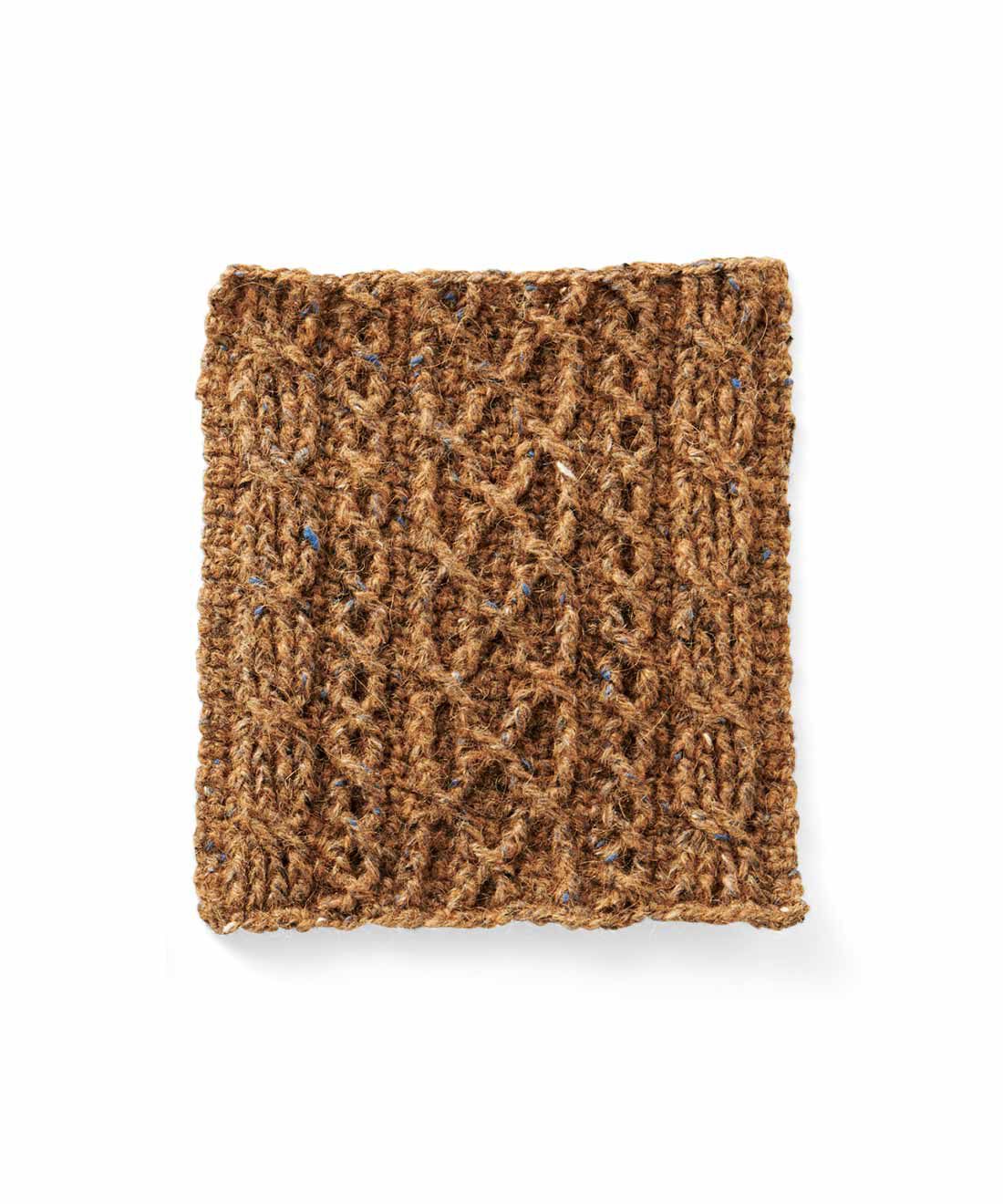 Couturier[クチュリエ]|英国の息吹を感じて ROWAN FeltedTweedで編む かぎ針アラン模様の小物の会|ケーブル。漁に使うロープを表し、安全や豊漁を願う模様。