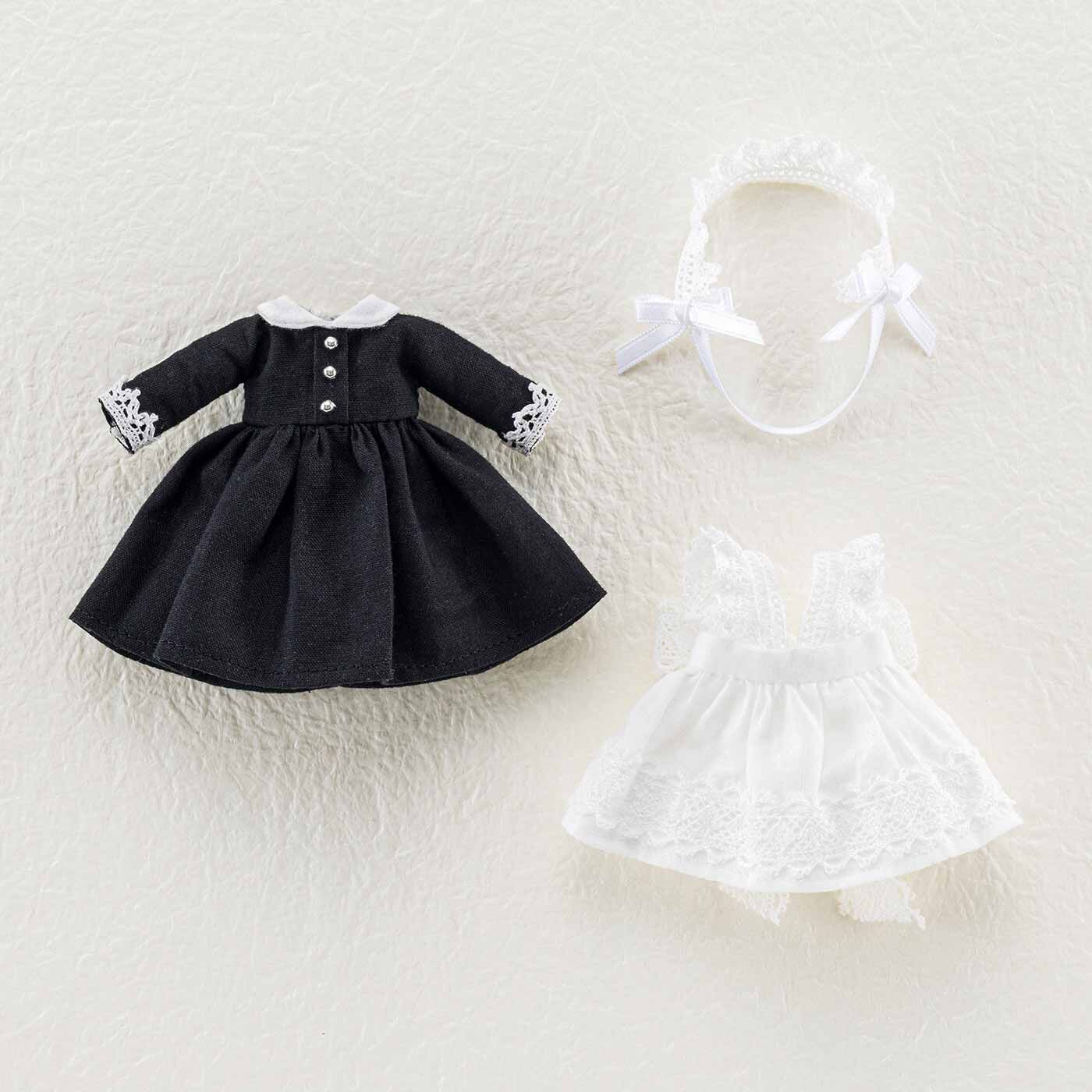 Couturier|クラシカルな甘さでおもてなし 11cmドール〈オビツ11〉用メイドドレスのキット|ワンピース、エプロン、ヘッドドレスの3点セットです。