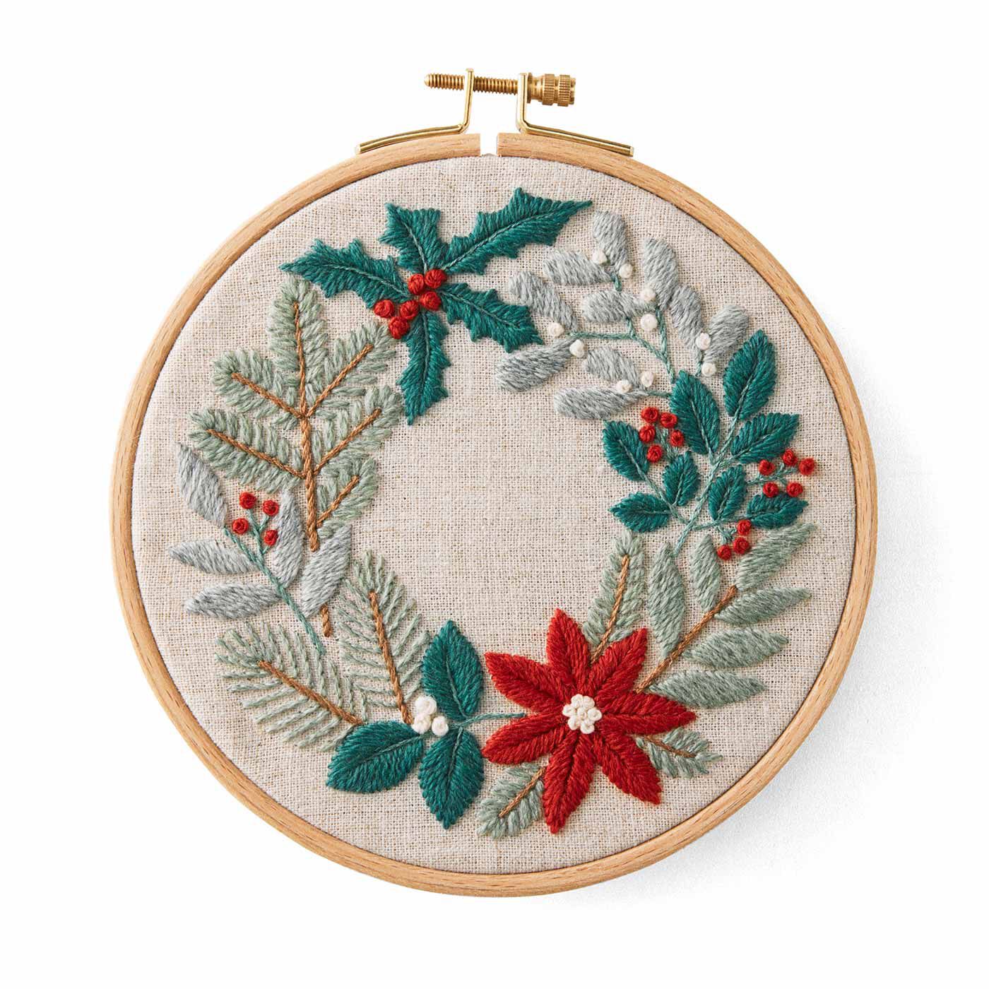 Couturier|樋口 愉美子さん 季節の刺しゅう ボタニカルリースの会|クリスマスボタニカル Christmas botanical