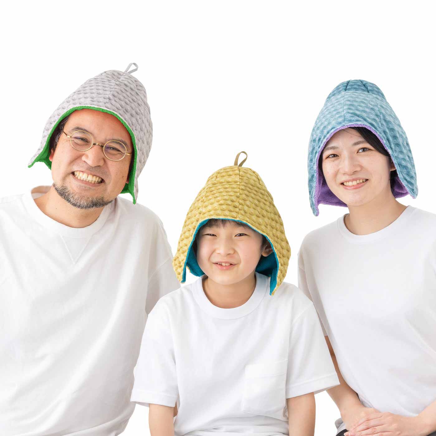 ミニツク|螺髪（らほつ）風サウナハットの会|ドライキャップとして家族みんなでおそろいに！