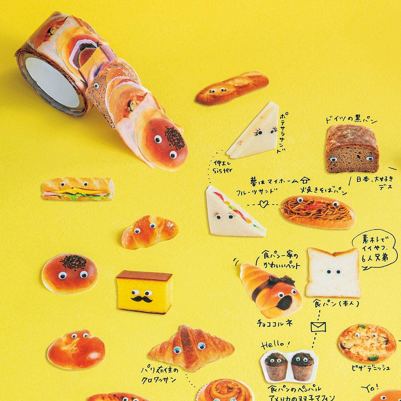 ミニツク|もしもパンの世界があったなら 食パンの家系図フレークシール