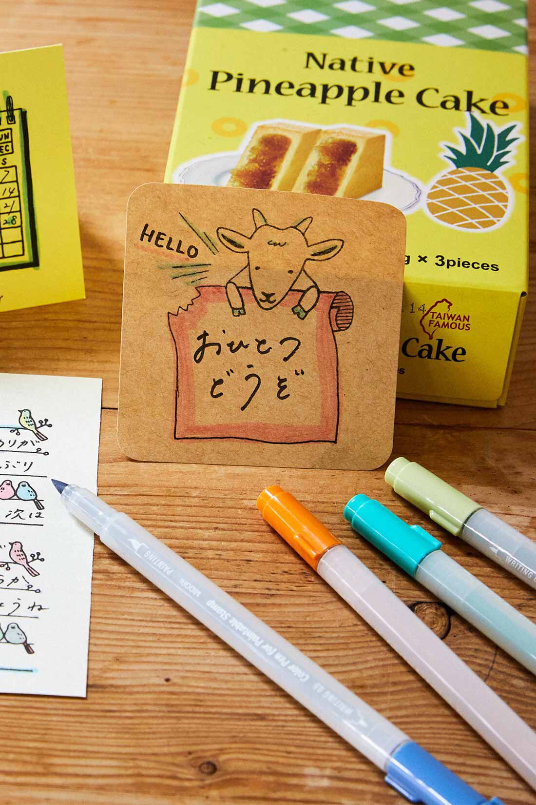 ミニツク|上から塗ってもにじまない きれい色カラーツインペン〈6本セット〉の会