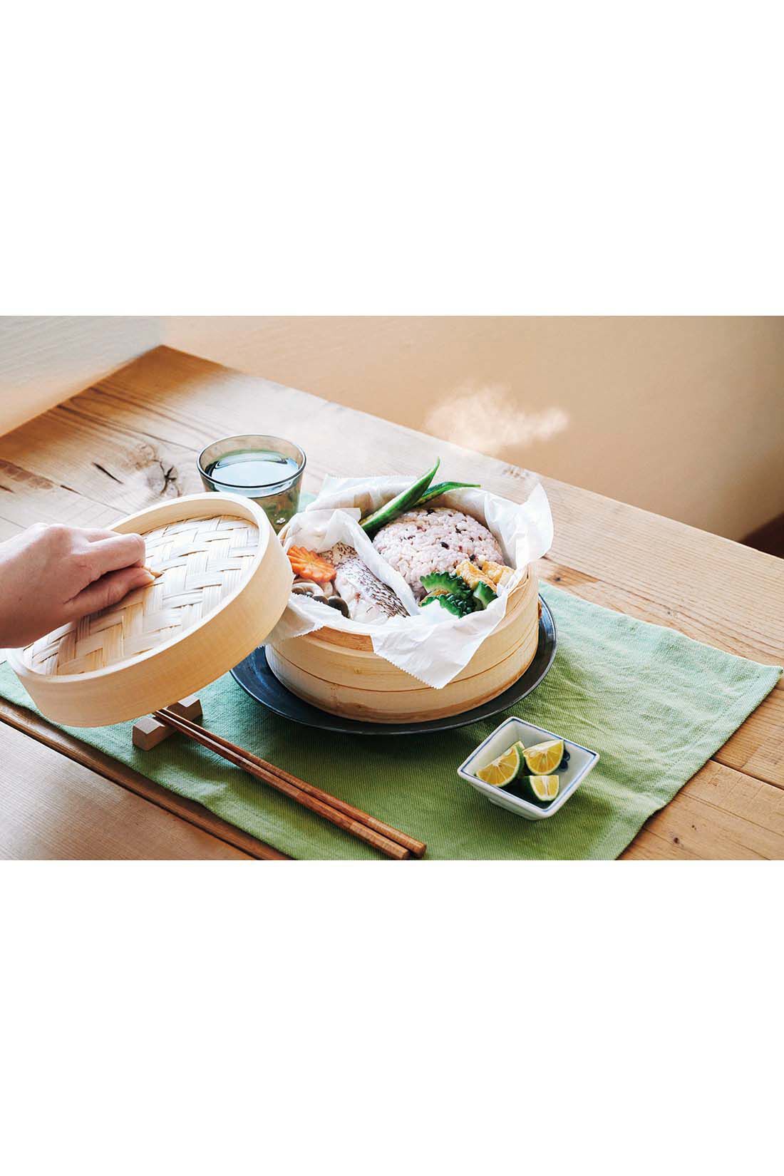 ミニツク|はじめての蒸し料理 素材のおいしさを味わえる 竹せいろ〈18cm1段〉