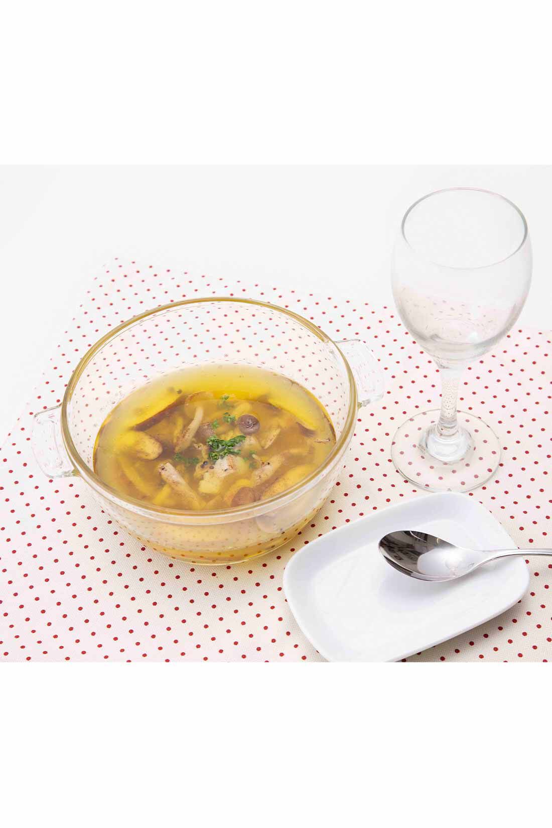 ミニツク| チンするだけおまかせ調理 野菜がたっぷり摂れる耐熱ガラス鍋〈ピンク 1.5L〉
