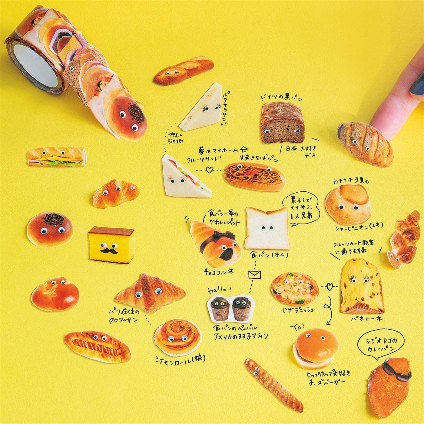 ミニツク|もしもパンの世界があったなら 食パンの家系図フレークシール