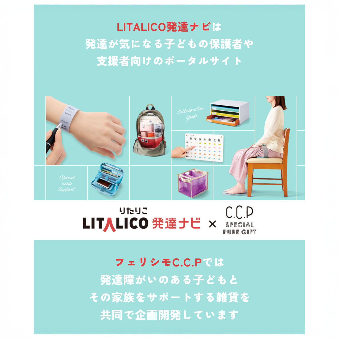 C.C.P|LITALICO×C.C.P　中がメッシュで取りだしやすいネックウォレット〈サクラベージュ〉