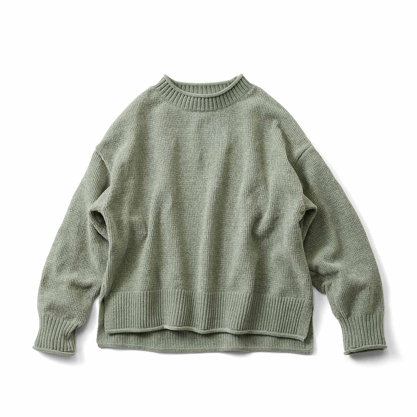 IEDIT［イディット］|なめらかモールニット〈グリーン〉ＩＥ