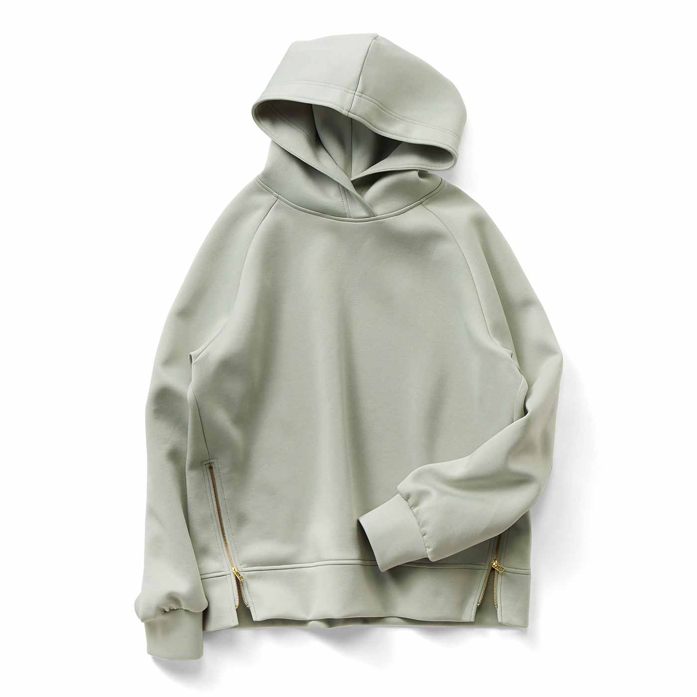 IEDIT|きれいめサイドジップフーディ〈グリーン〉ＩＥ