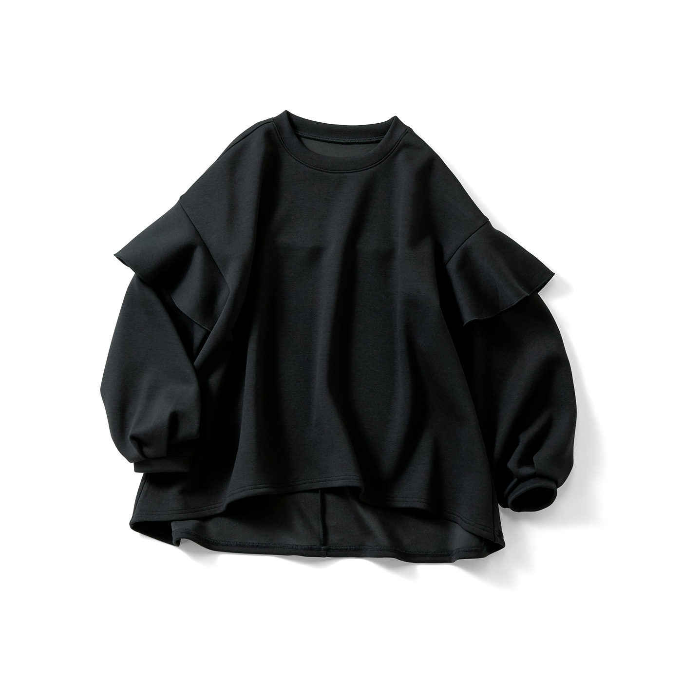 IEDIT［イディット］|ひらっと華やかスウェット〈ブラック〉ＩＥ