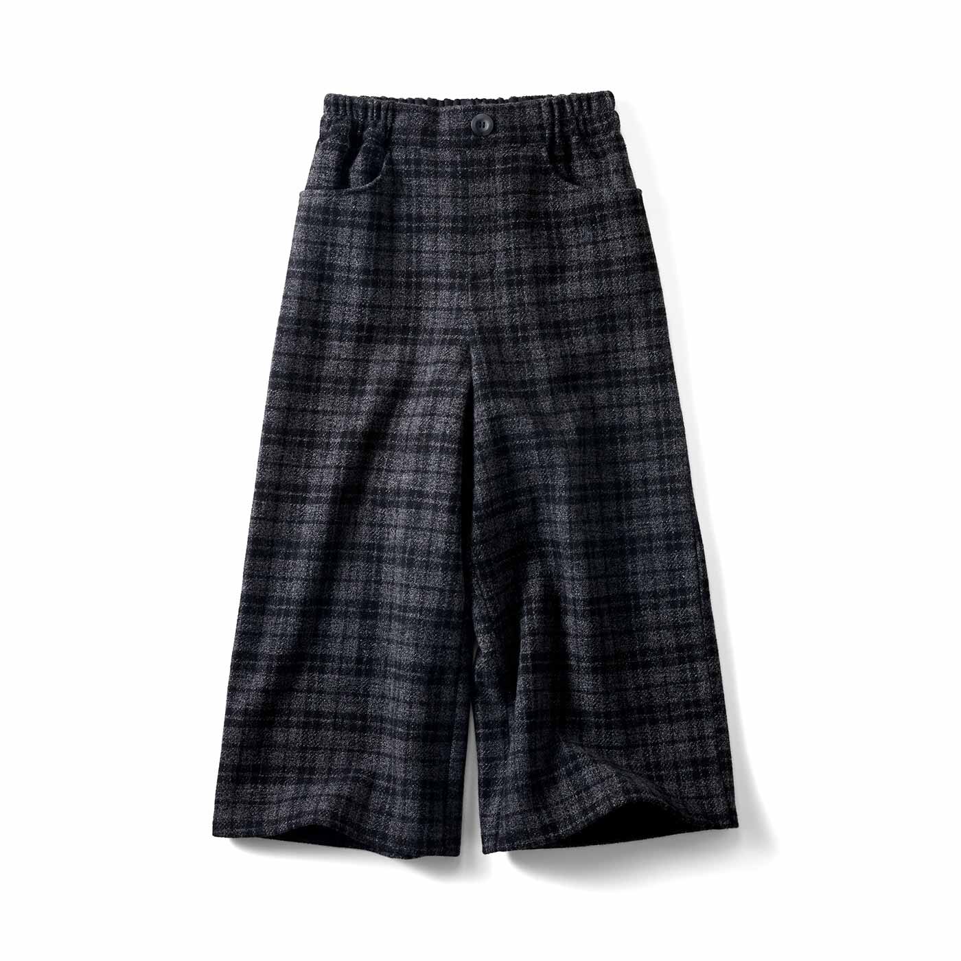 IEDIT|ウールライククロップドパンツ〈ブラック〉ＩＥ