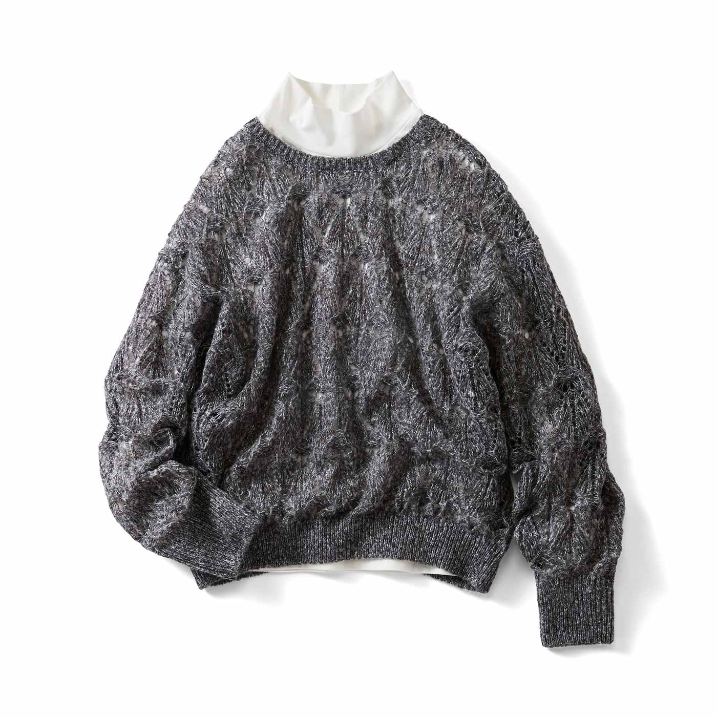 IEDIT|透かし編みニットセット〈グレー〉ＩＥ