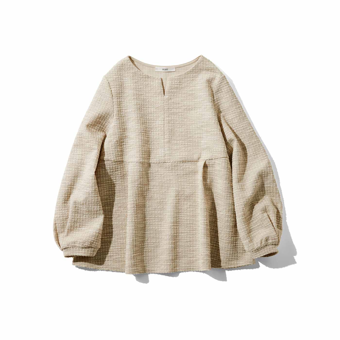IEDIT［イディット］|カットツイードトップス〈ライトベージュ〉ＩＥ