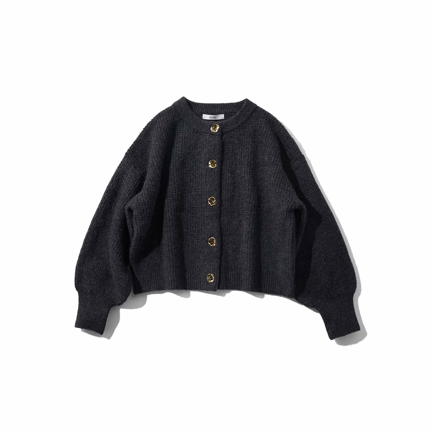 IEDIT［イディット］|メタルボタンカーディガン〈チャコールグレー〉ＩＥ
