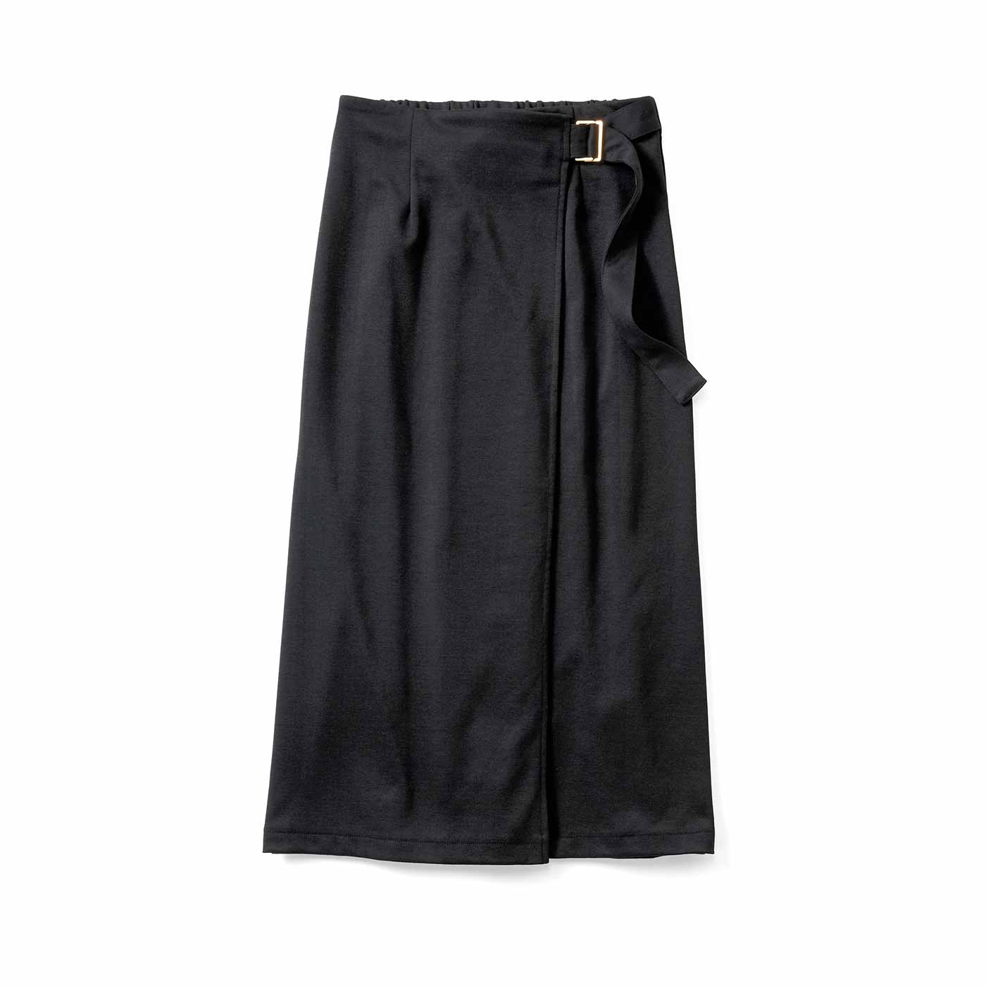 IEDIT［イディット］|ラップ風着映えスカート〈ブラック〉ＩＥ