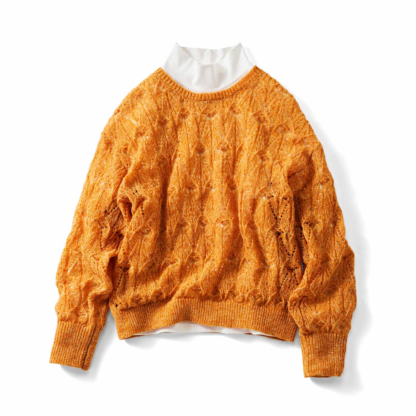 IEDIT|透かし編みニットセット〈イエローオレンジ〉ＩＥ