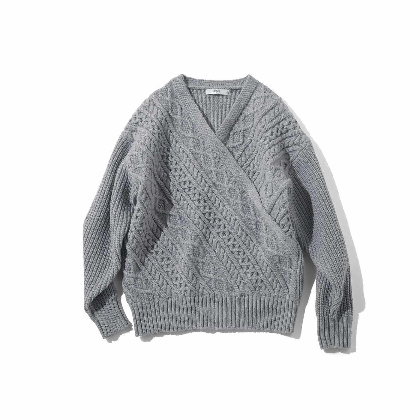 IEDIT［イディット］|カシュクールニット〈グレー〉ＩＥ
