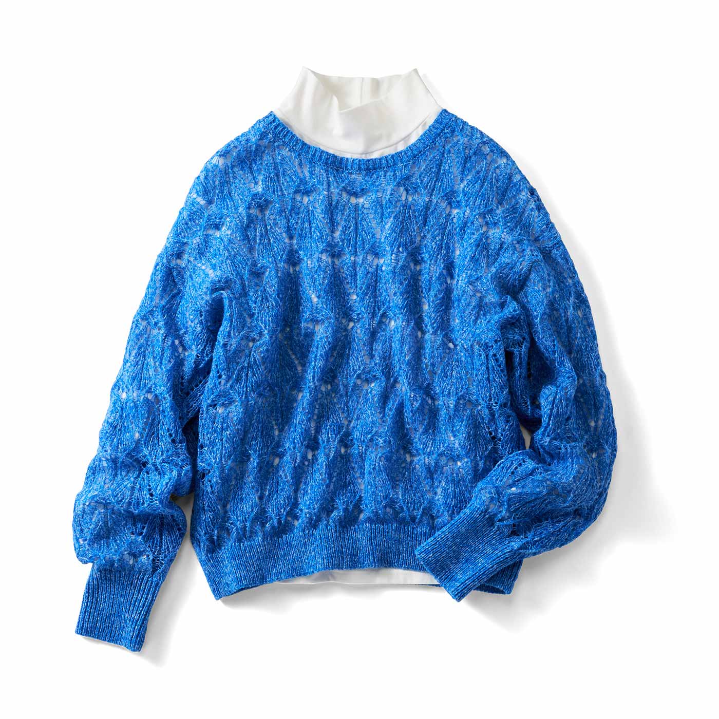 IEDIT|透かし編みニットセット〈コバルトブルー〉ＩＥ