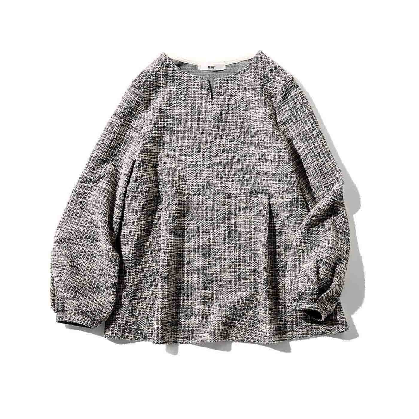 IEDIT［イディット］|カットツイードトップス〈ブラック〉ＩＥ