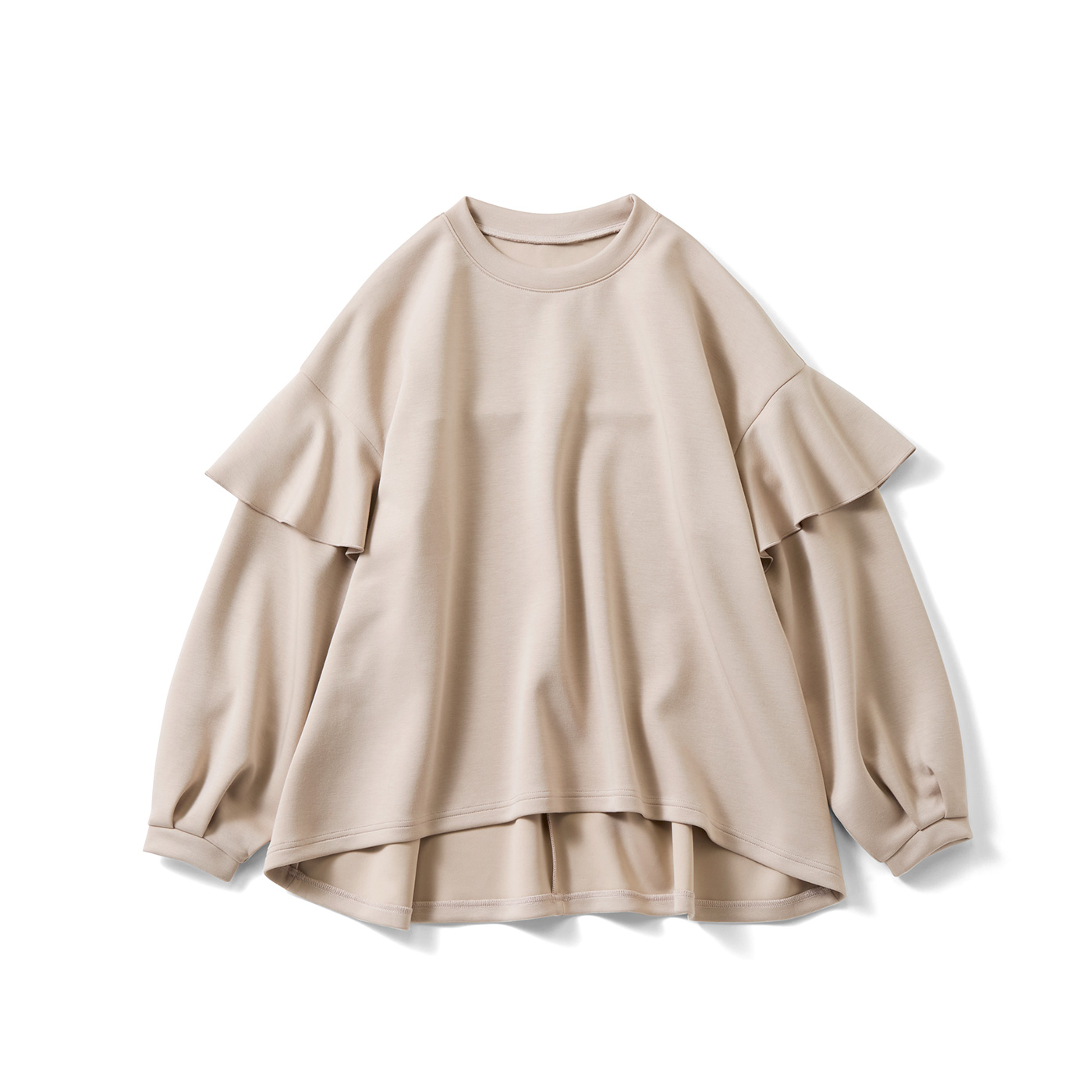 IEDIT［イディット］|ひらっと華やかスウェット〈ベージュ〉ＩＥ