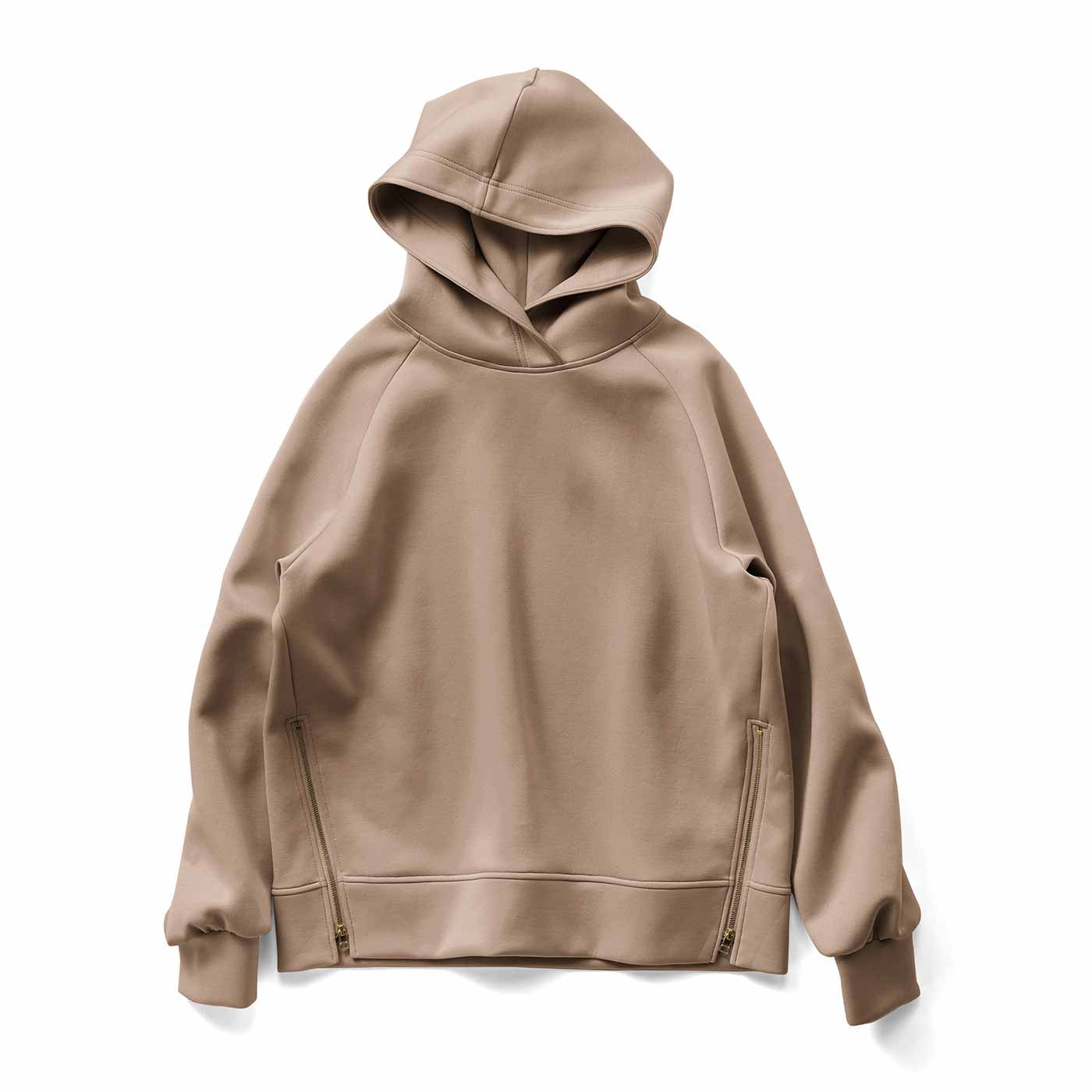 IEDIT|きれいめサイドジップフーディ〈ベージュ〉ＩＥ