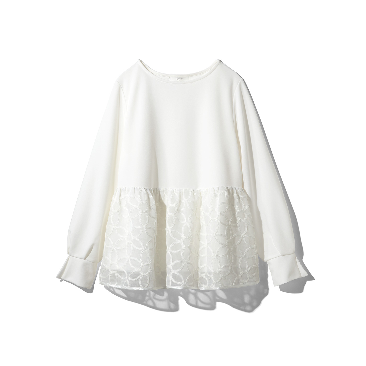 IEDIT［イディット］|フラワーレースドッキングトップス〈ホワイト〉ＩＥ
