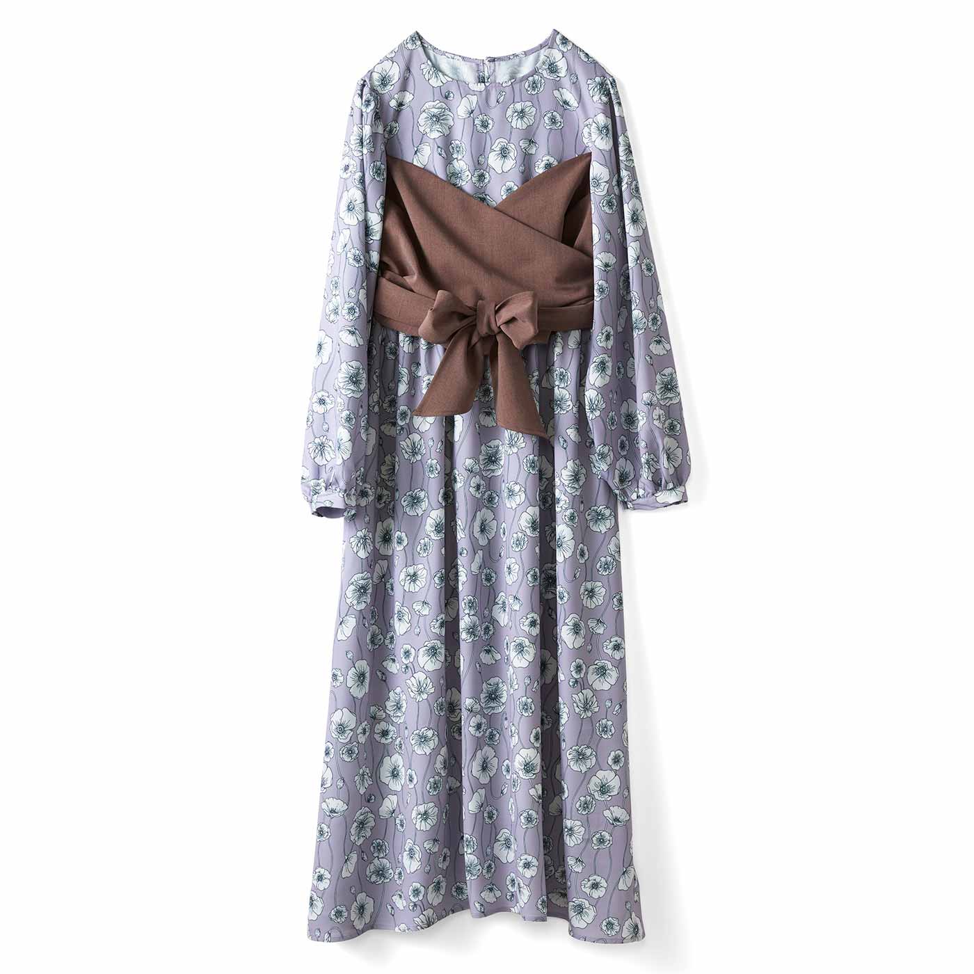 IEDIT|ポピー柄のビスチェワンピ〈パープル〉ＩＥ