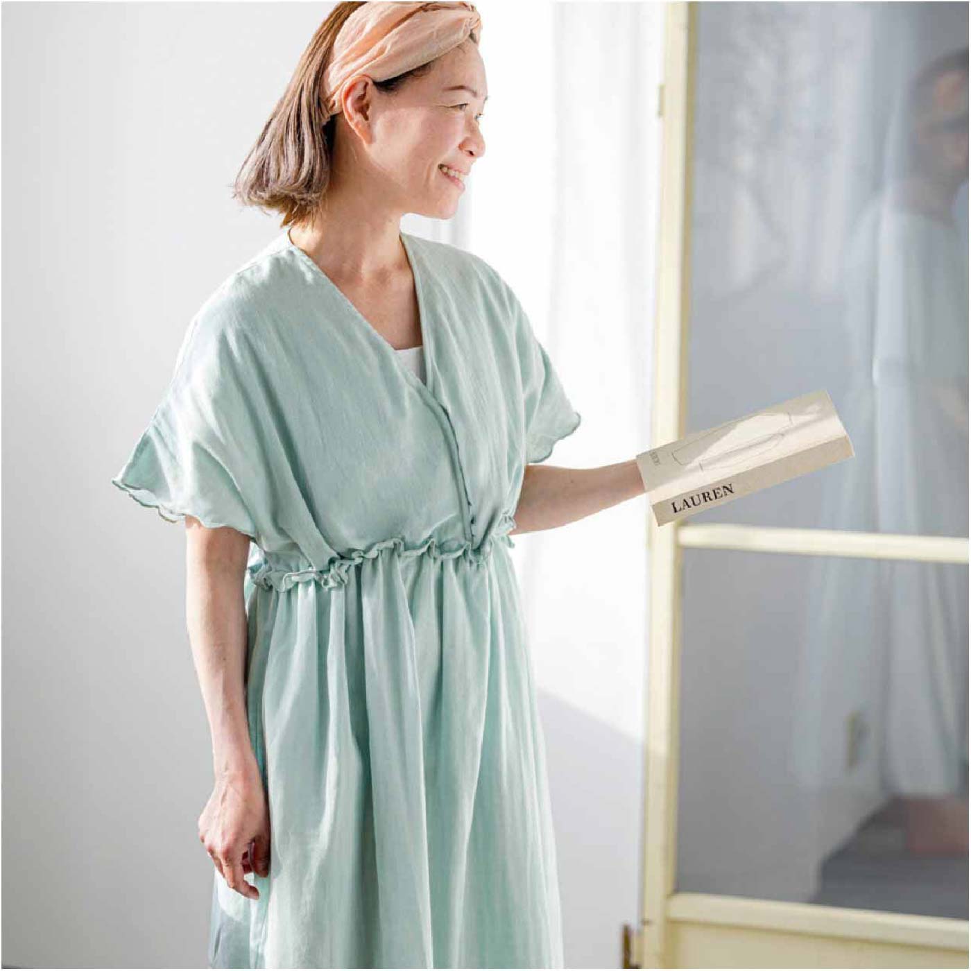 FELISSIMO PARTNERS|シャルロットカシュクールワンピース〈グリーン〉