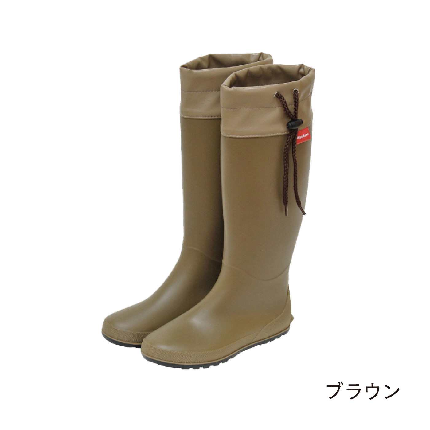 FELISSIMO PARTNERS|ワンデルン　折りたためるレインブーツ　ブラウン