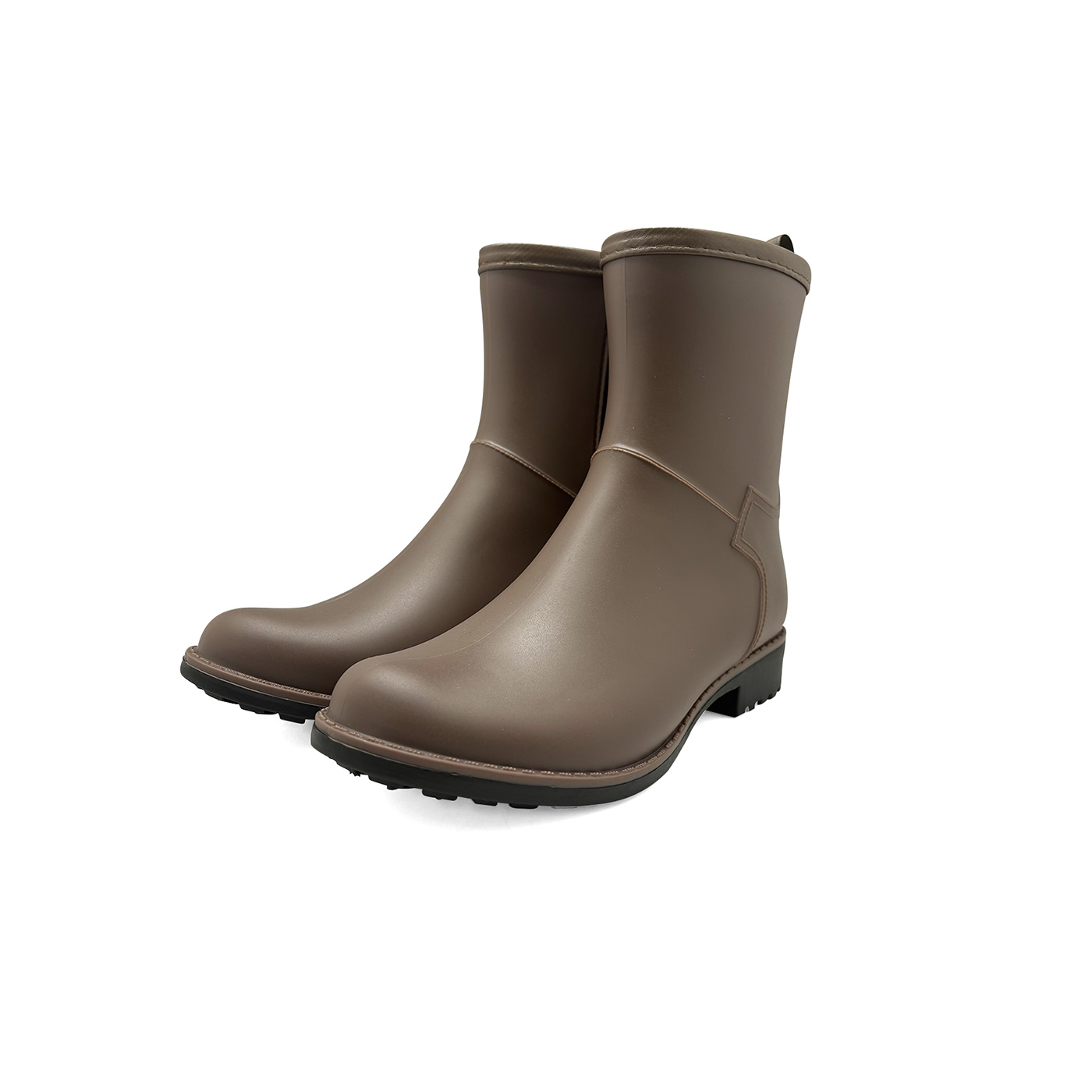 FELISSIMO PARTNERS|サイドジップレインブーツ〈ブラウン〉