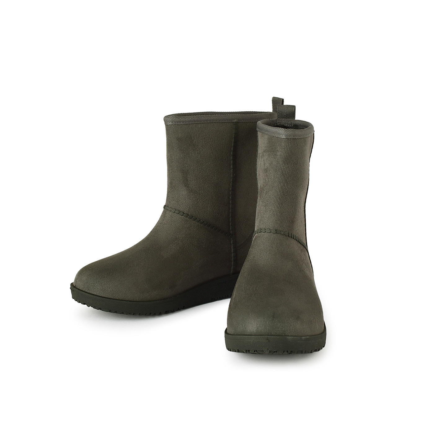 FELISSIMO PARTNERS|一体成型でしっかり防水スエード調ブーツグレー