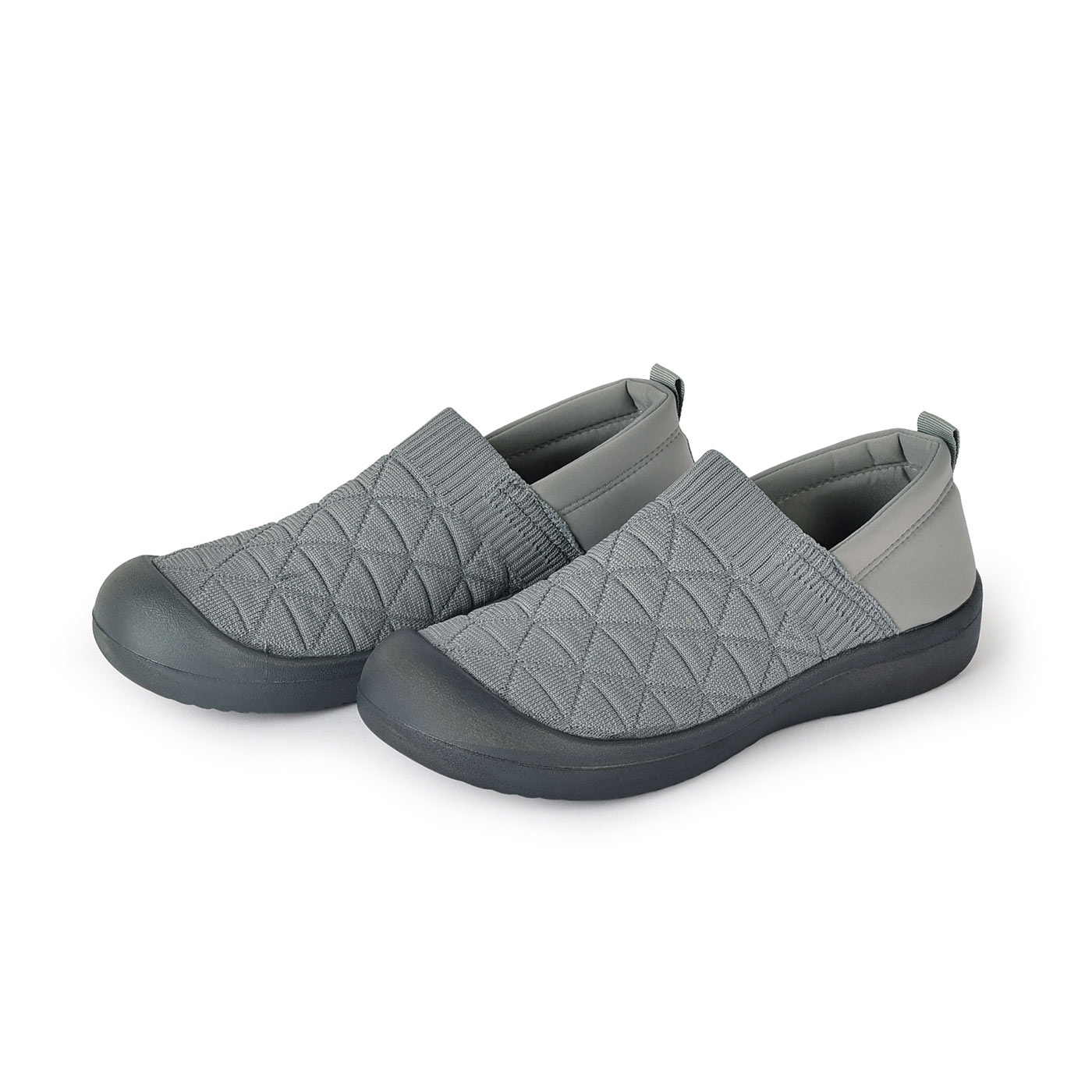 FELISSIMO PARTNERS|履き心地ふわりやわらかニットスリッポングレー