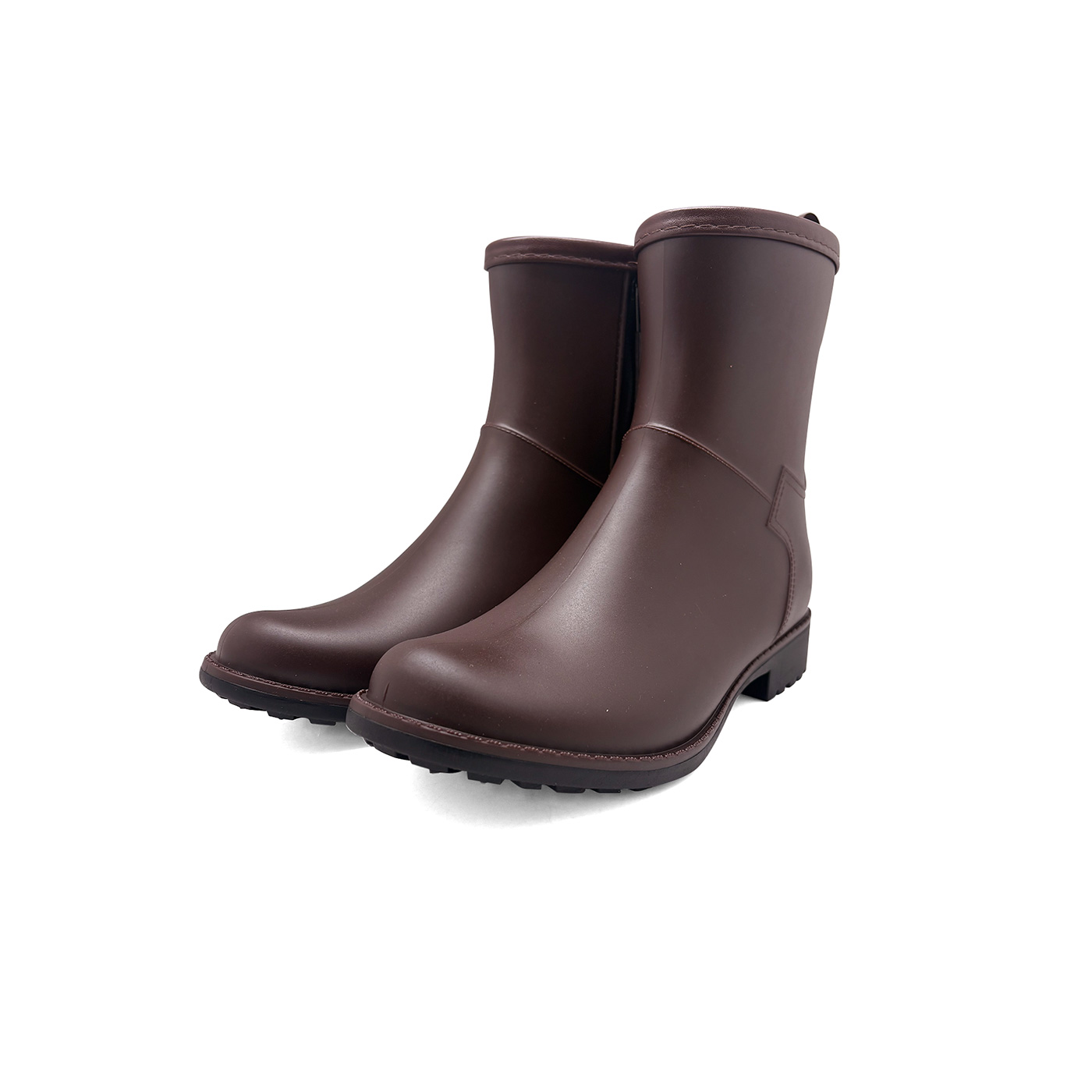 FELISSIMO PARTNERS|サイドジップレインブーツ〈ダークブラウン〉