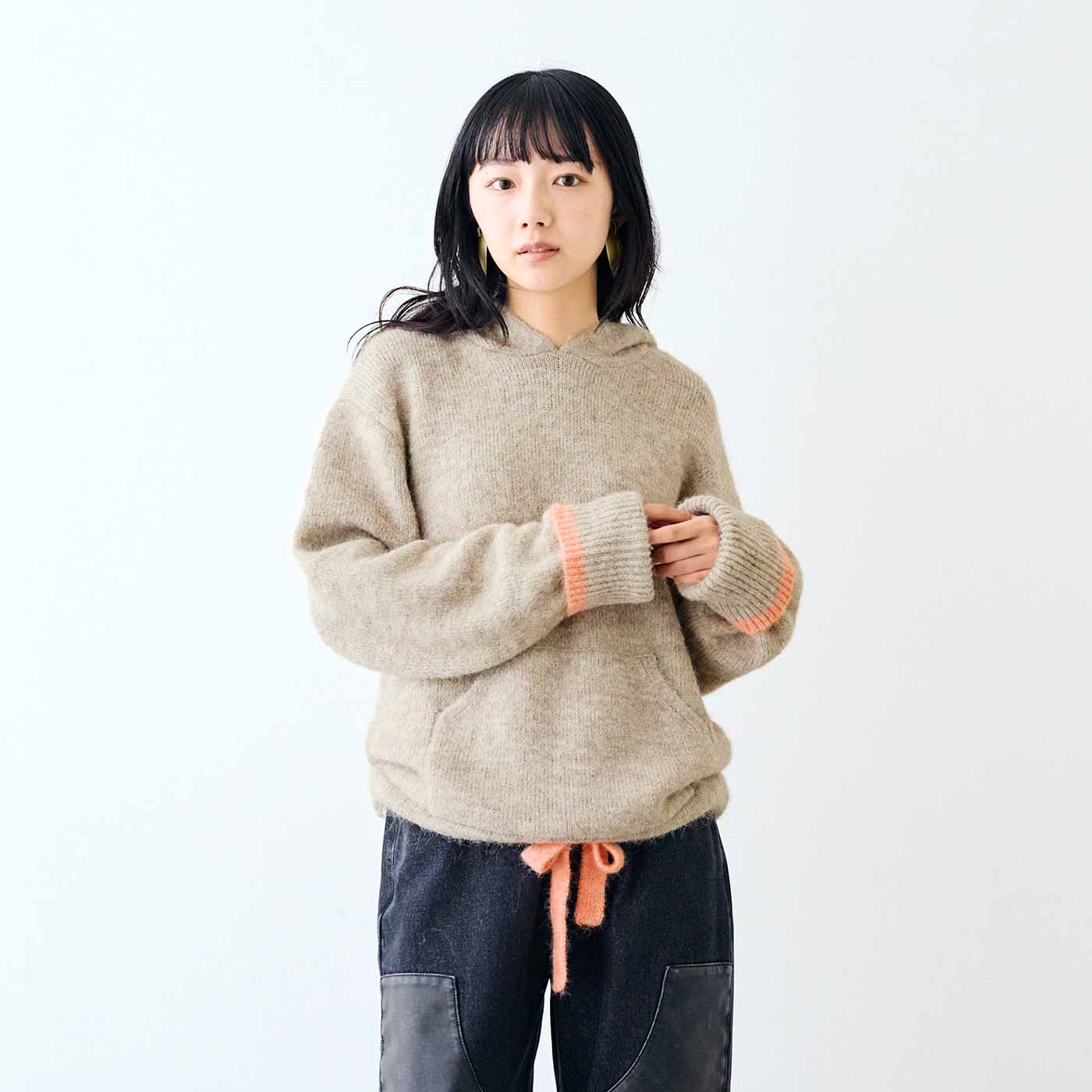 MEDE19F|ミックスニットフーディー〈ＬＢＥ〉ＭＤ１９