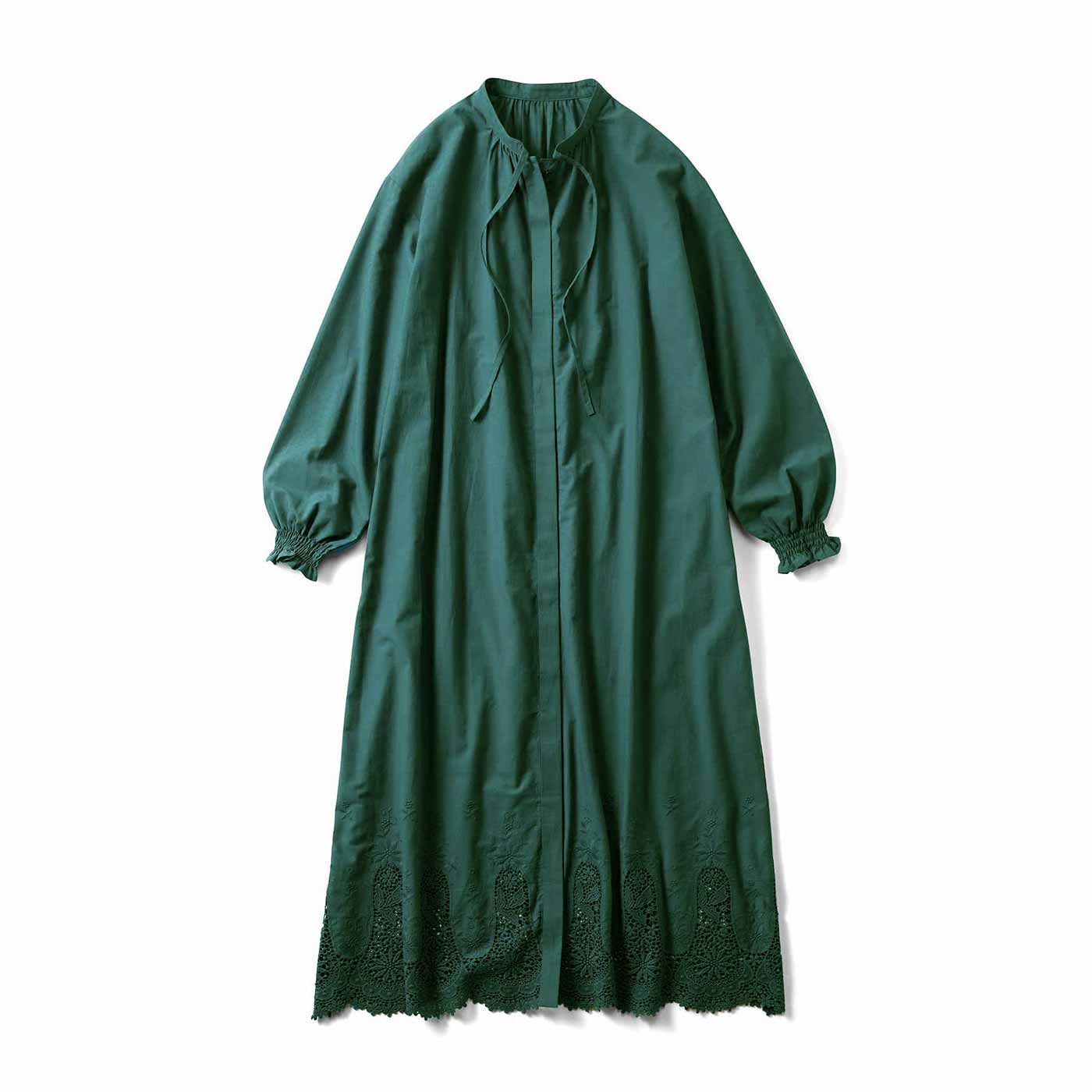 Live in  comfort|繊細裾レースコットンワンピ〈ＧＲ〉リブイン