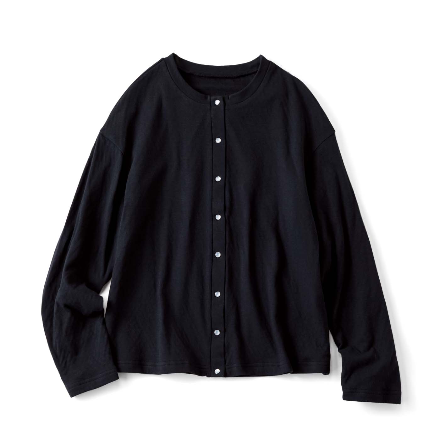 Live in comfort［リブインコンフォート］|コットンＷガーゼカーデ〈ＢＫ〉リブイン