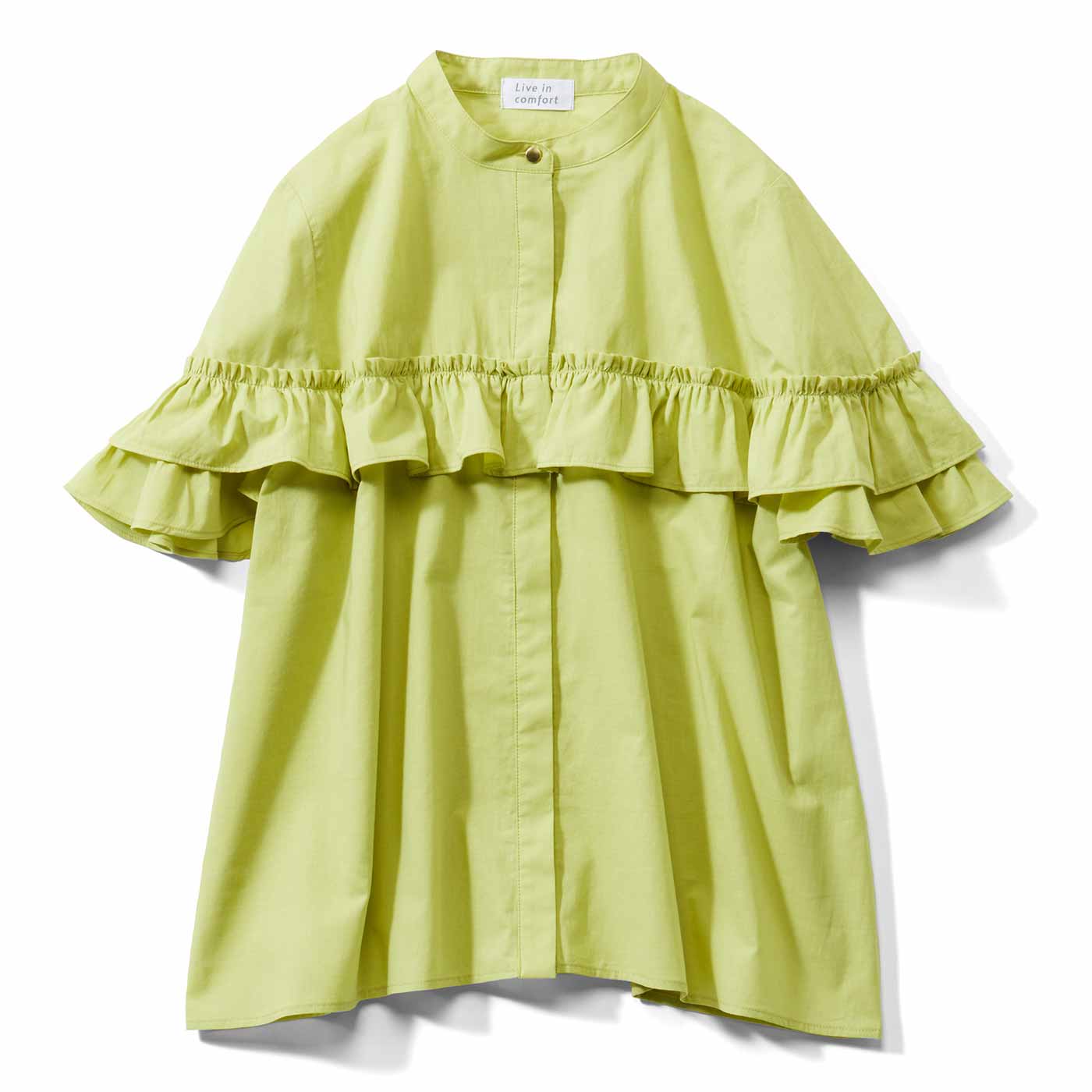 Live in  comfort|大人フリル半袖ブラウス〈ＹＥ〉リブイン