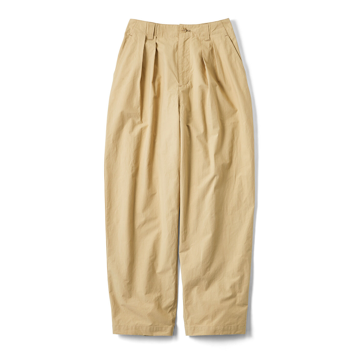 THREE FIFTY STANDARD ラフなテーパードパンツ〈ベージュ〉【送料無料】