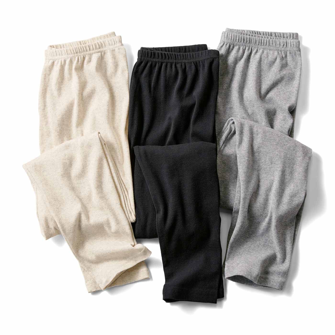 THREE FIFTY STANDARD やわらかな風合いのフライス編みレギンス〈オートミール〉【送料: 450円+税】