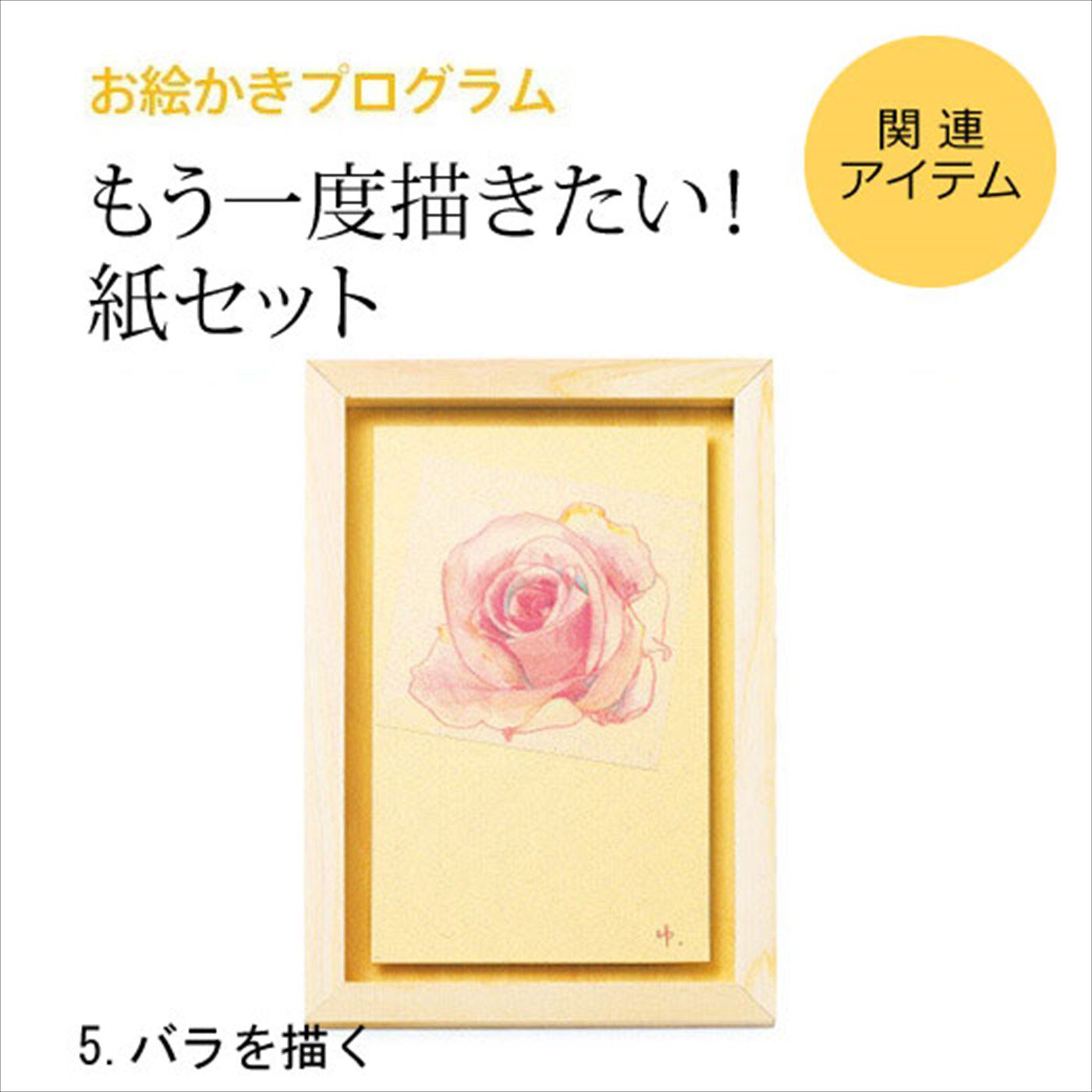 脳がめざめるお絵かきプログラム 紙セット5 「バラを描く」【送料: 450円+税】