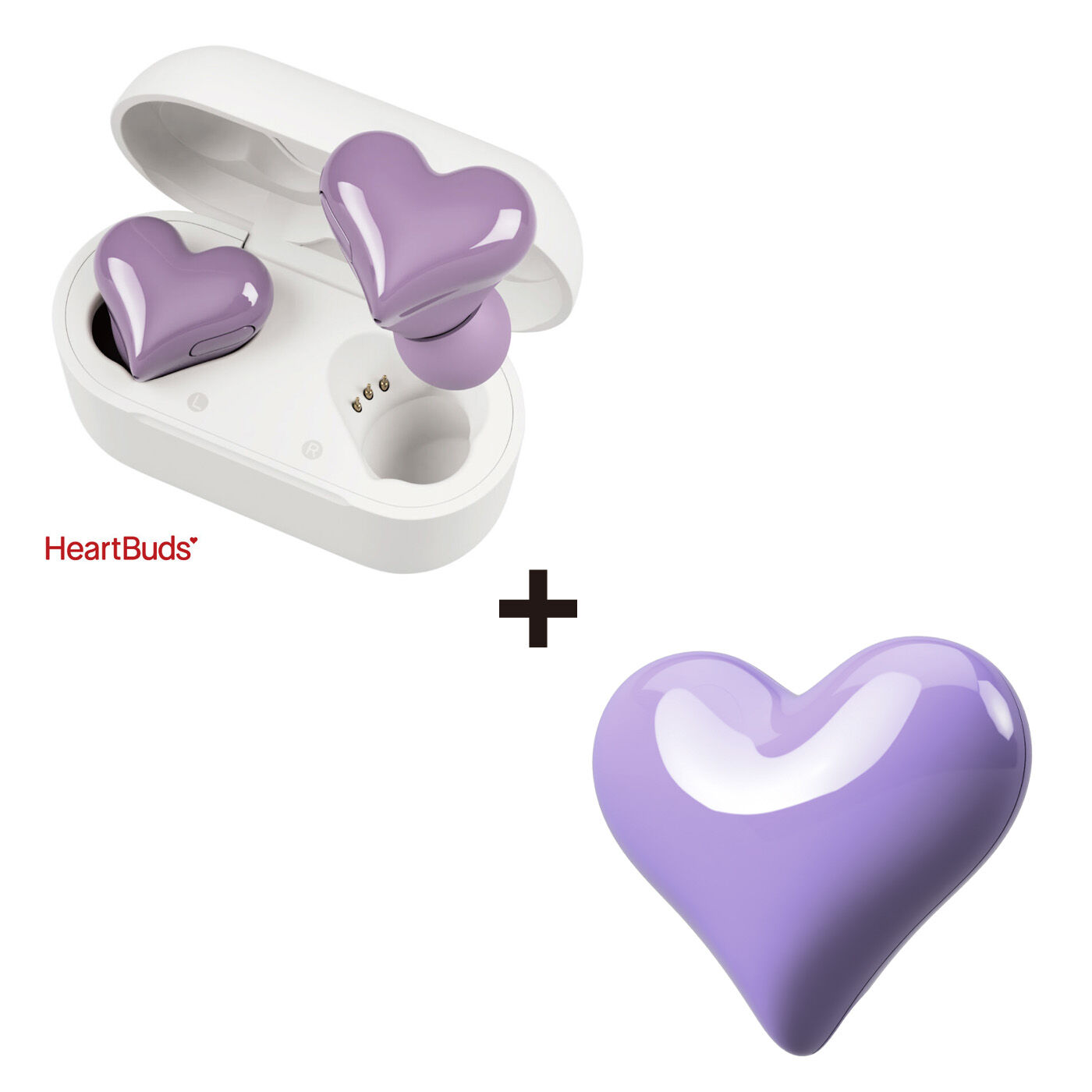 HeartBudsイヤホン〈パープル〉&チャージャー〈パープル〉セット【送料無料】