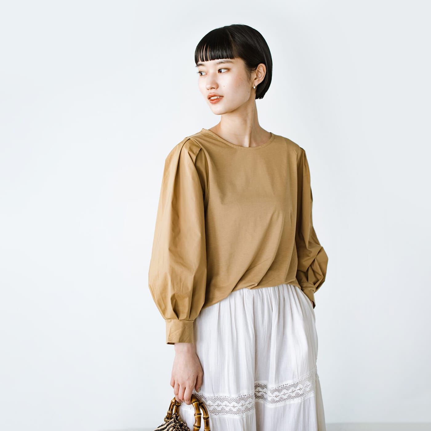 ANNA LUNA セミシルケット異素材切り替えカットソー【送料無料】
