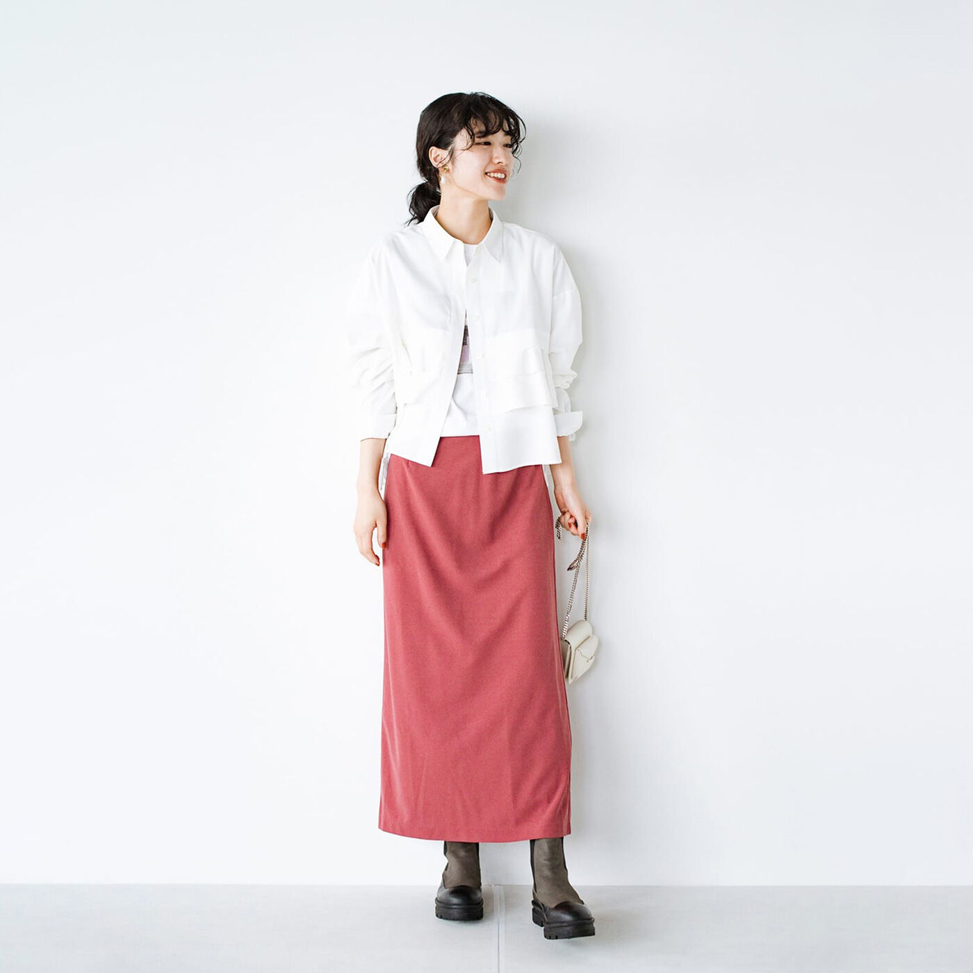 haco! 流行りのオーバーサイズトップスと相性抜群!オシャレ見えして実は便利なストレッチスカート by que made me【送料無料】