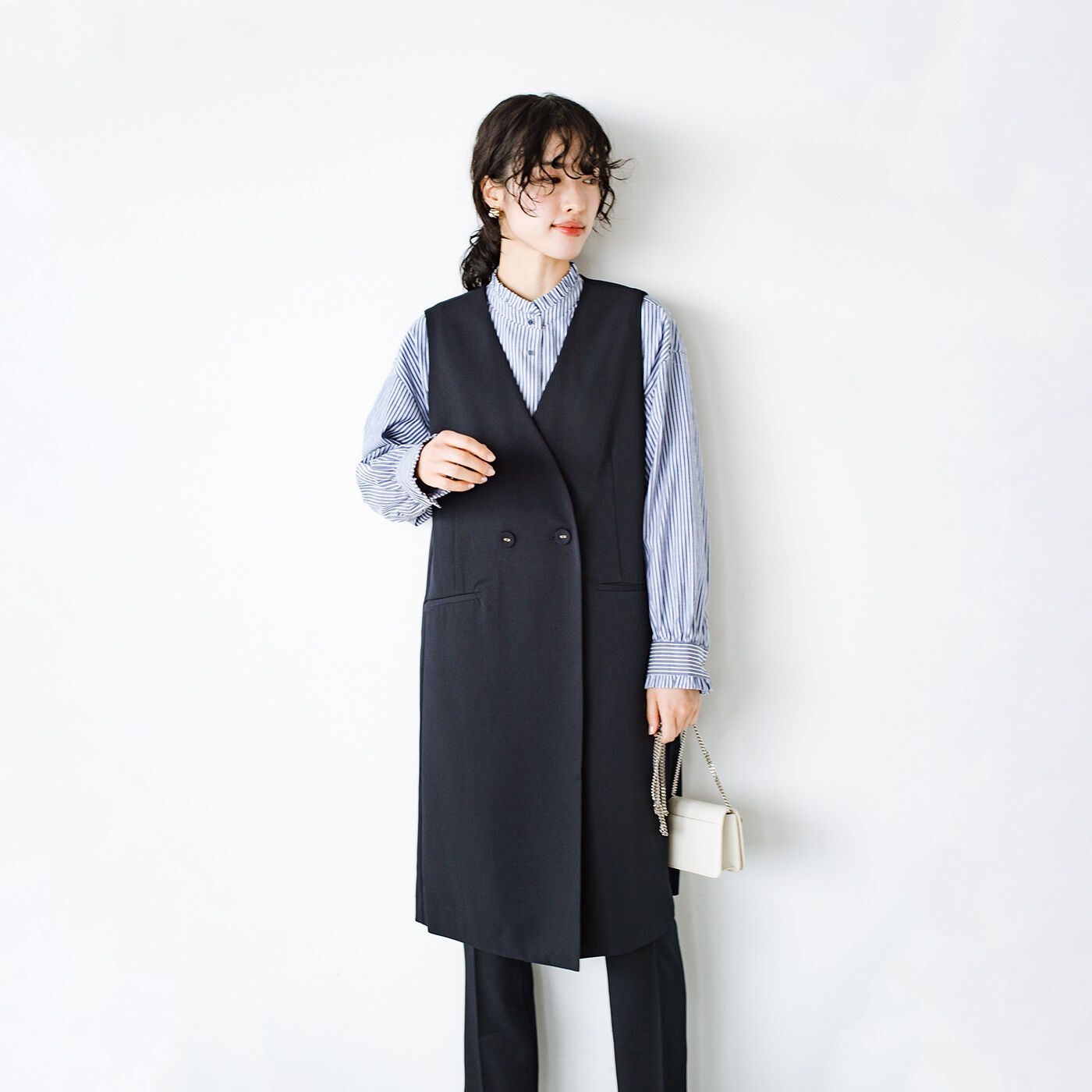 ANNA LUNA EPU強撚ツイルロングジレ【送料無料】